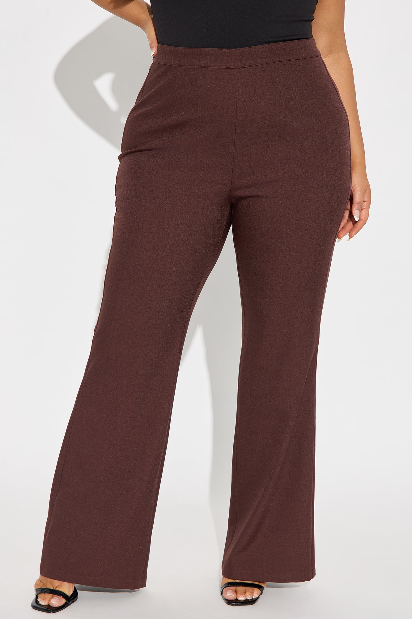 Abrina Twill Flare Pant - Chocolate