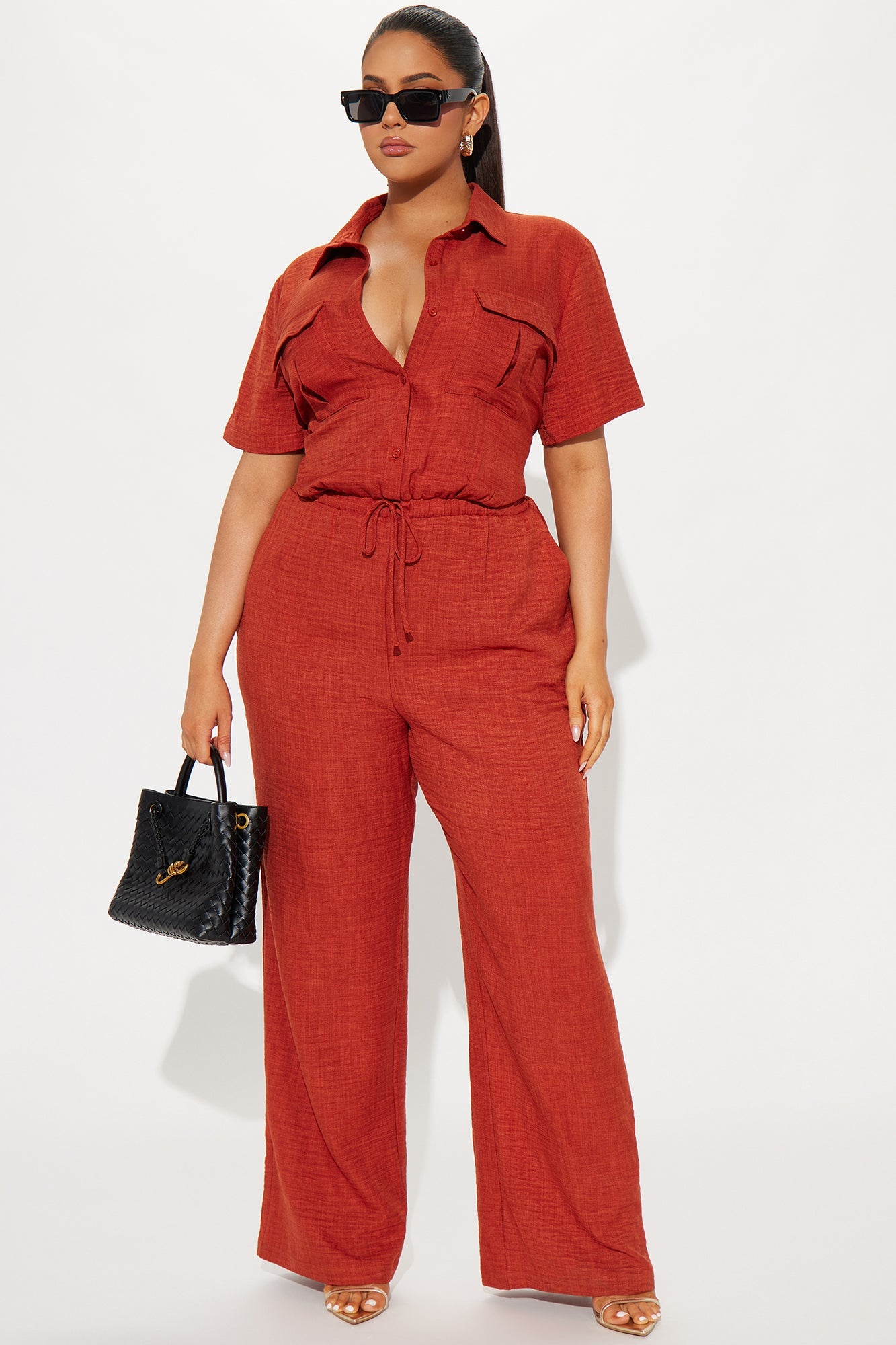 Come Find Me Linen Jumpsuit - Rust