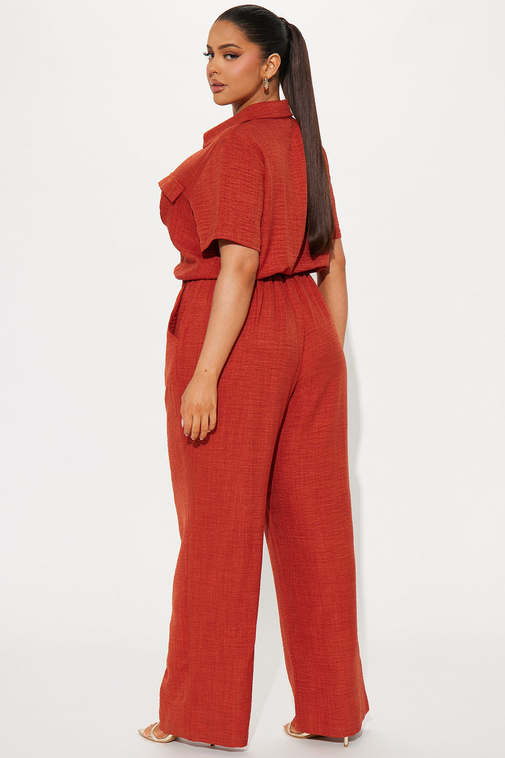 Come Find Me Linen Jumpsuit - Rust