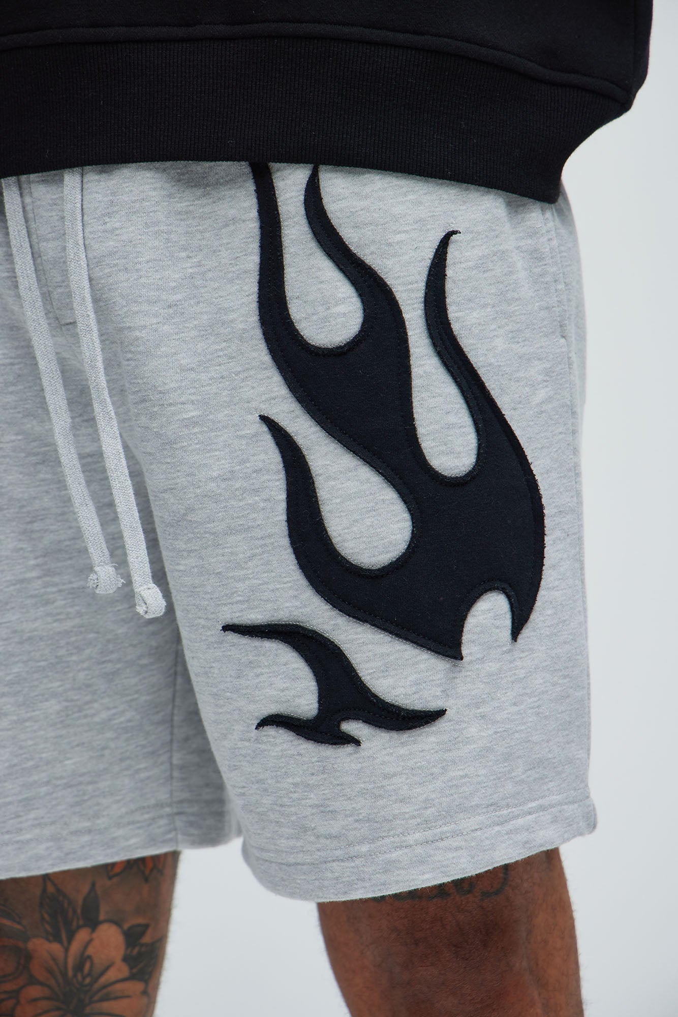 Flame Time Tyson Relaxed Shorts - Heather Grey