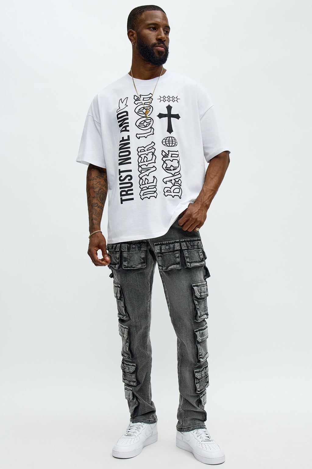 Utility Many Pockets Slim Jeans - Black Wash