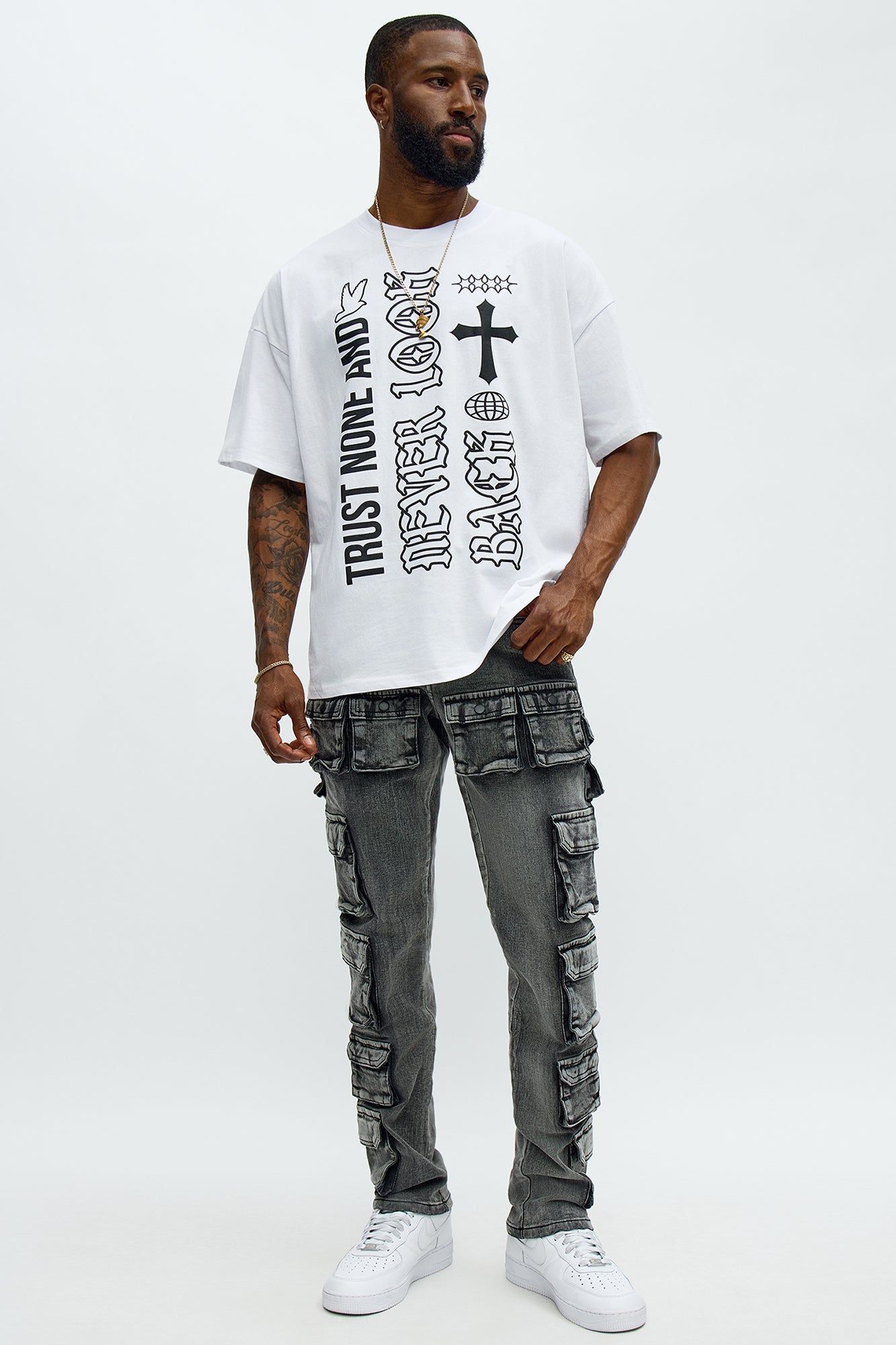 Utility Many Pockets Slim Jeans - Black Wash
