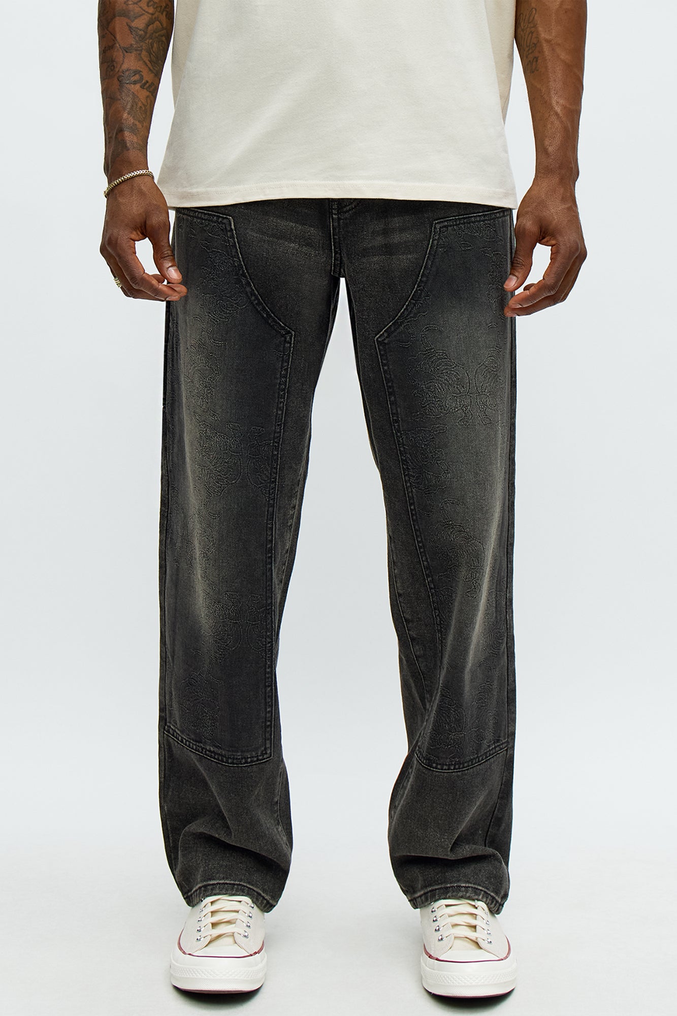 Straight Two Tigers Carpenter Jeans - Black Wash