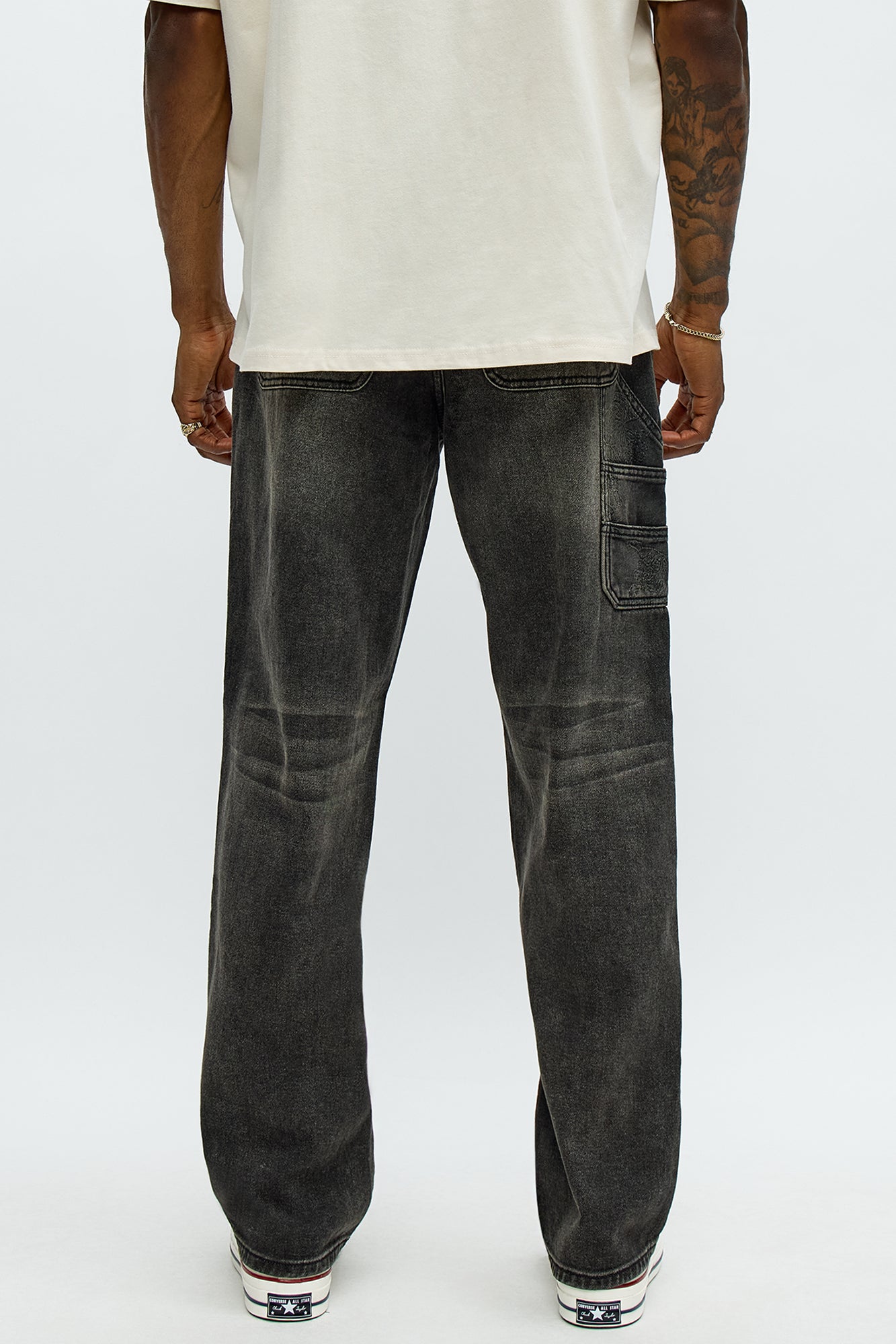 Straight Two Tigers Carpenter Jeans - Black Wash