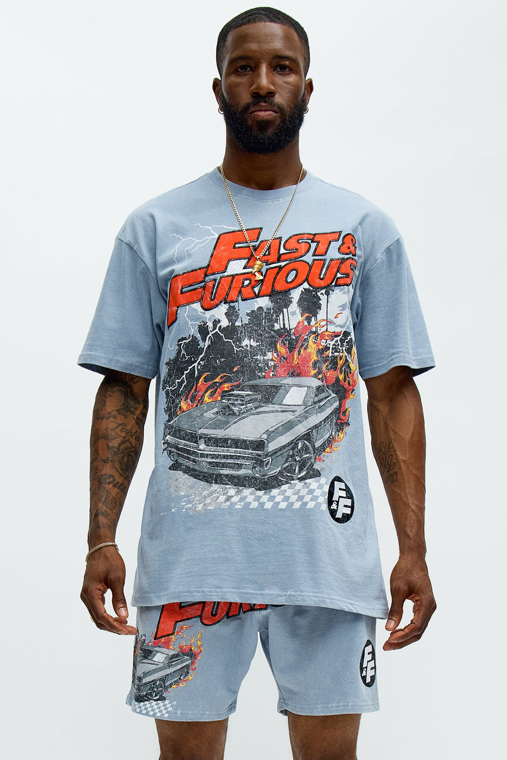Fast & Furious Family Short Sleeve Tee - Light Blue