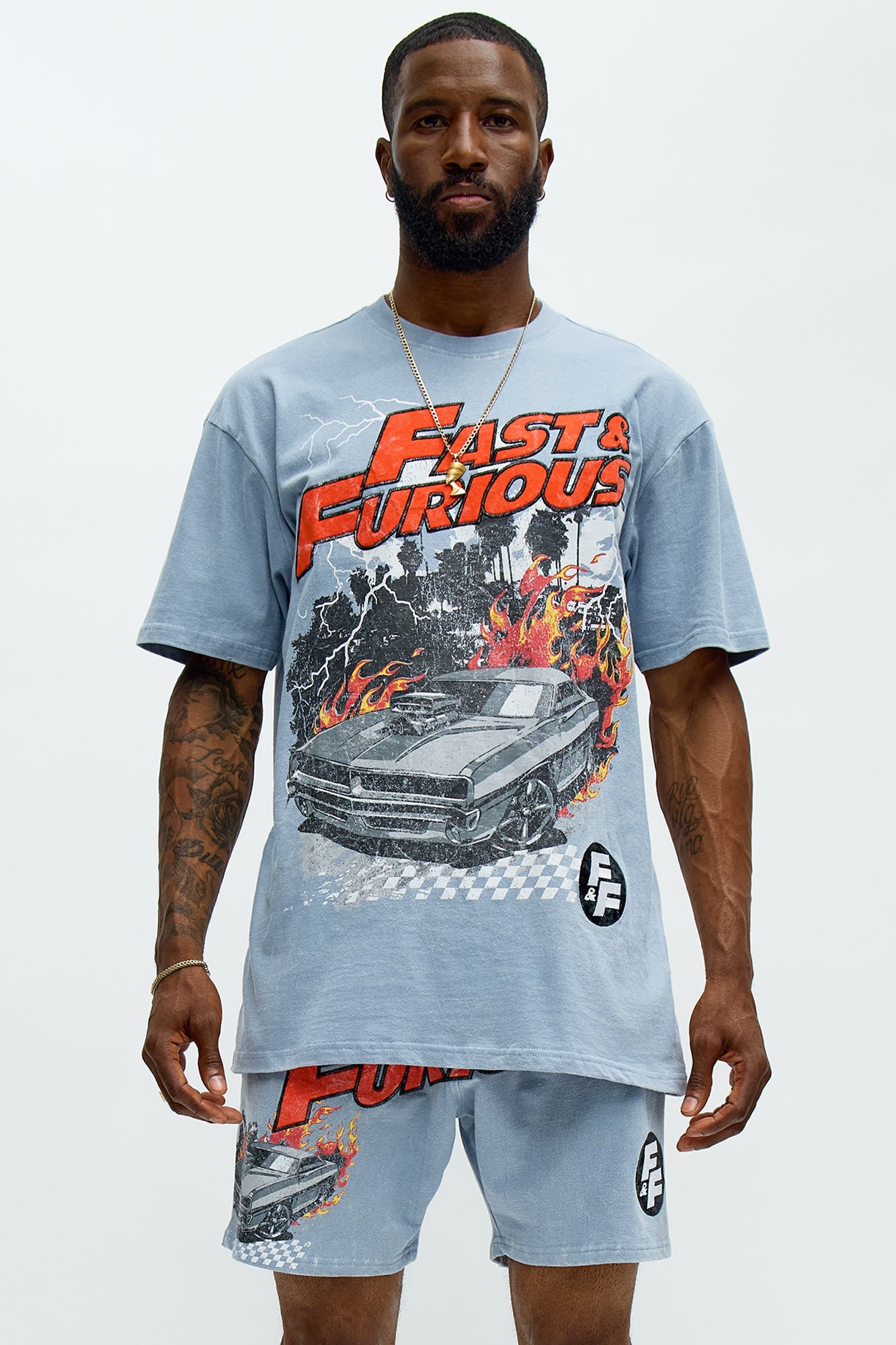 Fast & Furious Family Short Sleeve Tee - Light Blue