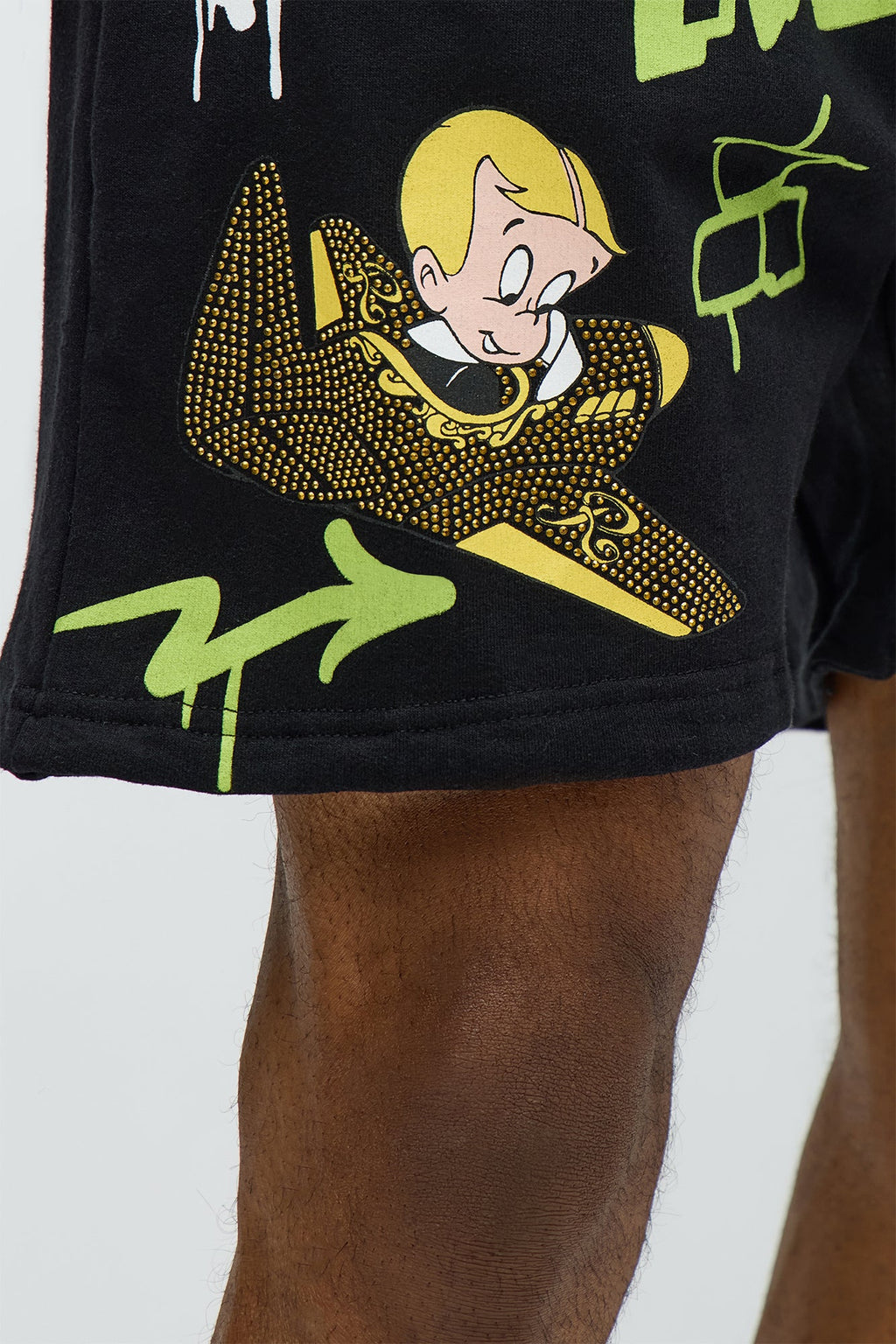 Richie Rich Fly Sweatshorts - Black