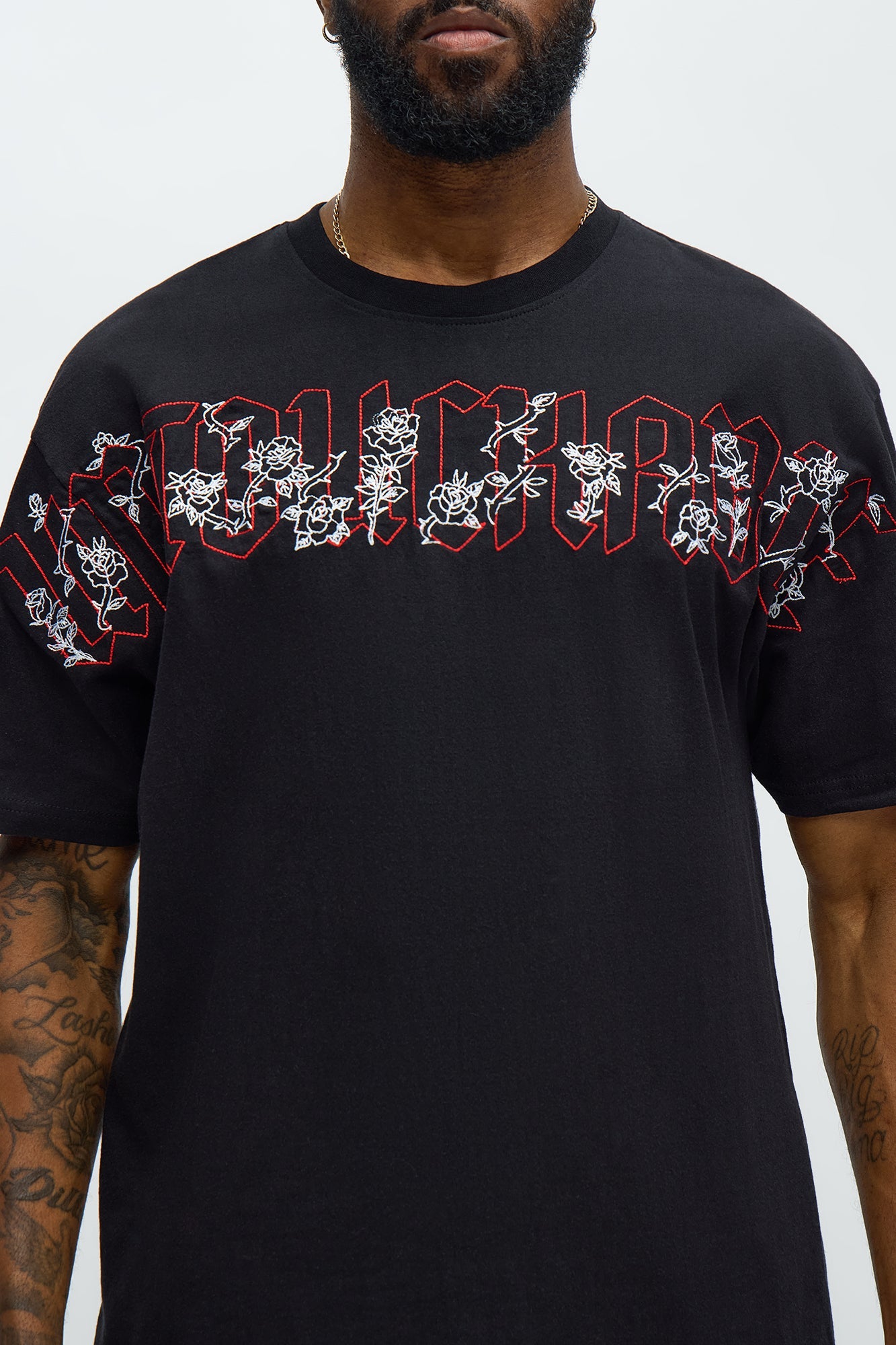 Rose Bundle Short Sleeve Tee - Black
