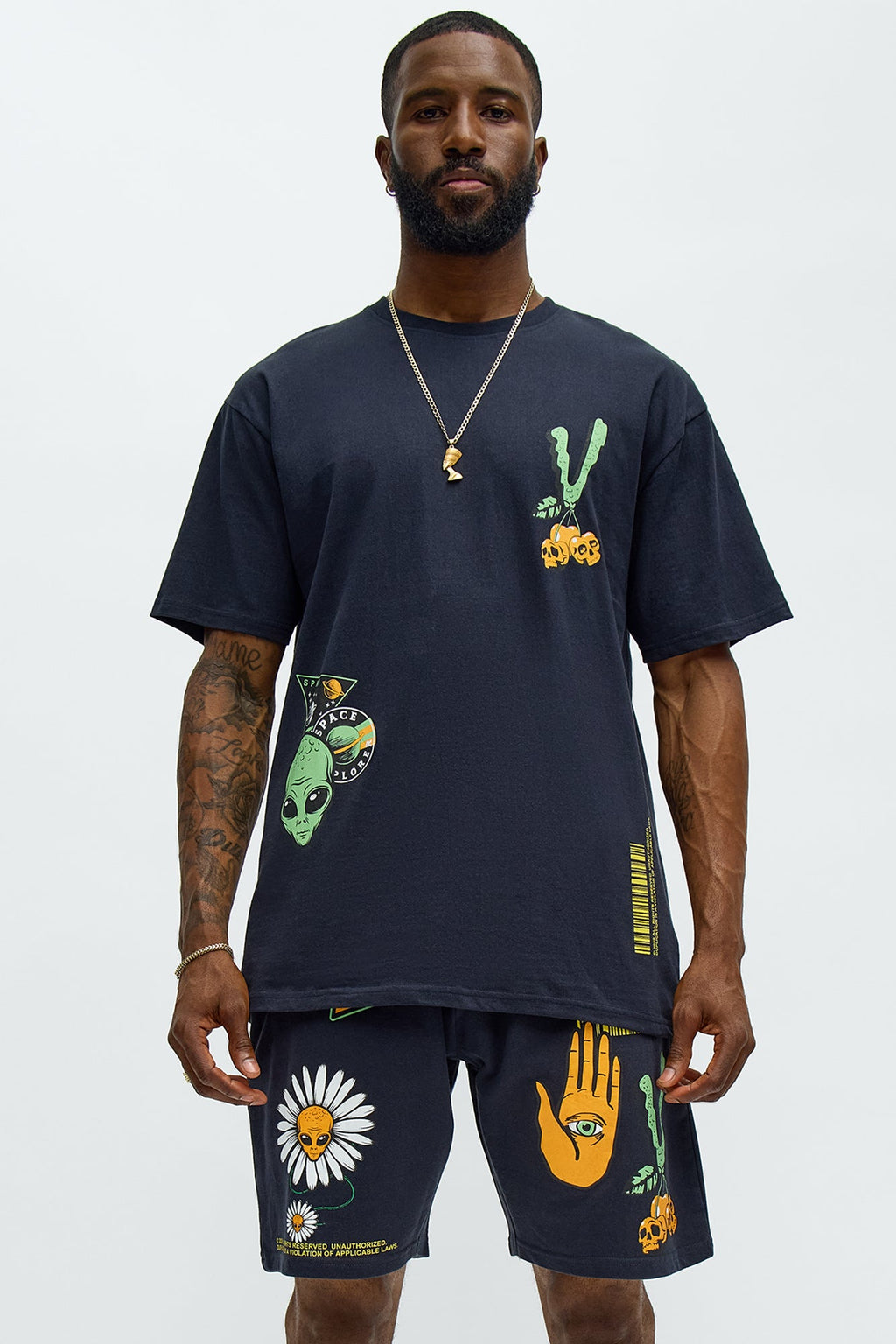 Stack Cash Chase Stars Short Sleeve Tee - Grey