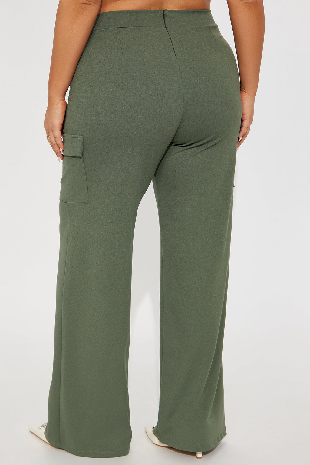 Tara Wide Leg CargoTrouser Pant - Olive