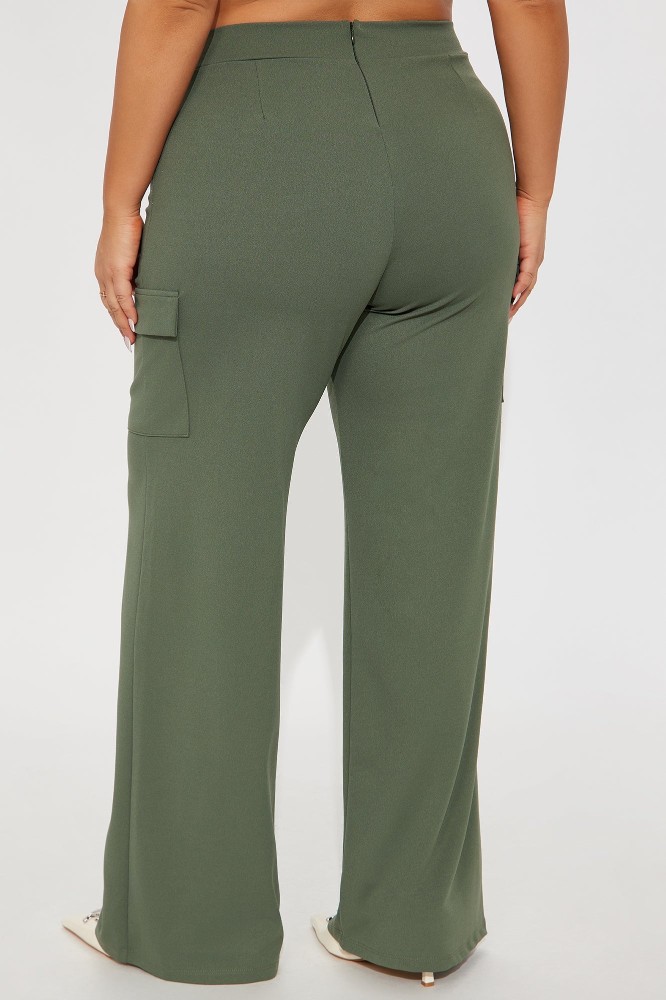 Tara Wide Leg CargoTrouser Pant - Olive