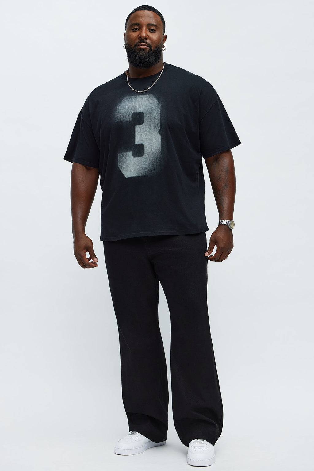 Magic Number Oversized Short Sleeve Tee - Black