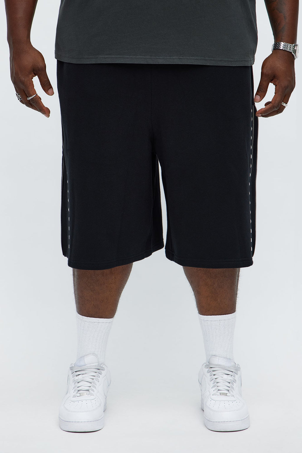 Tyson Baggy Sleaze Studded Shorts - Black