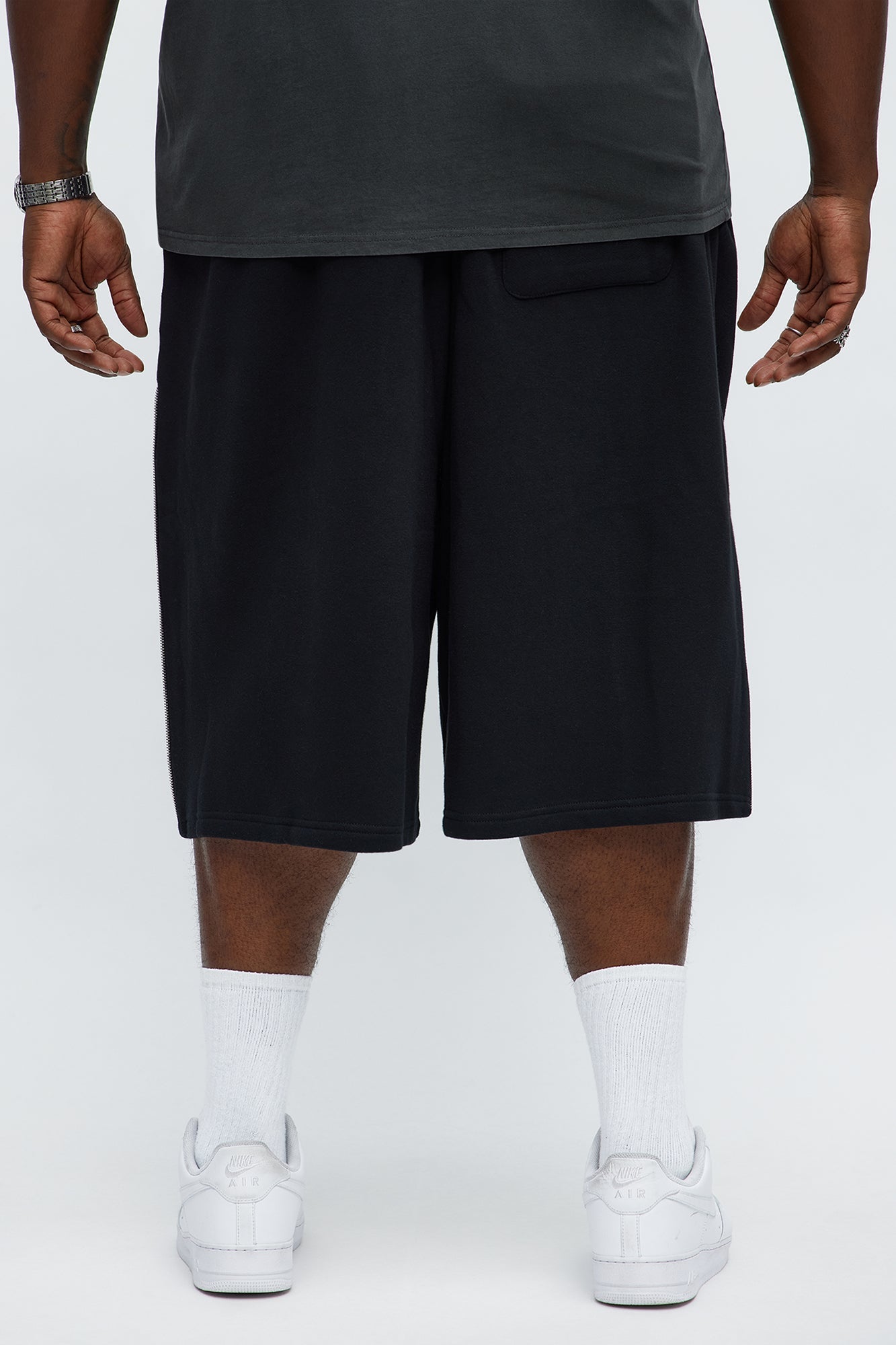Tyson Baggy Sleaze Studded Shorts - Black