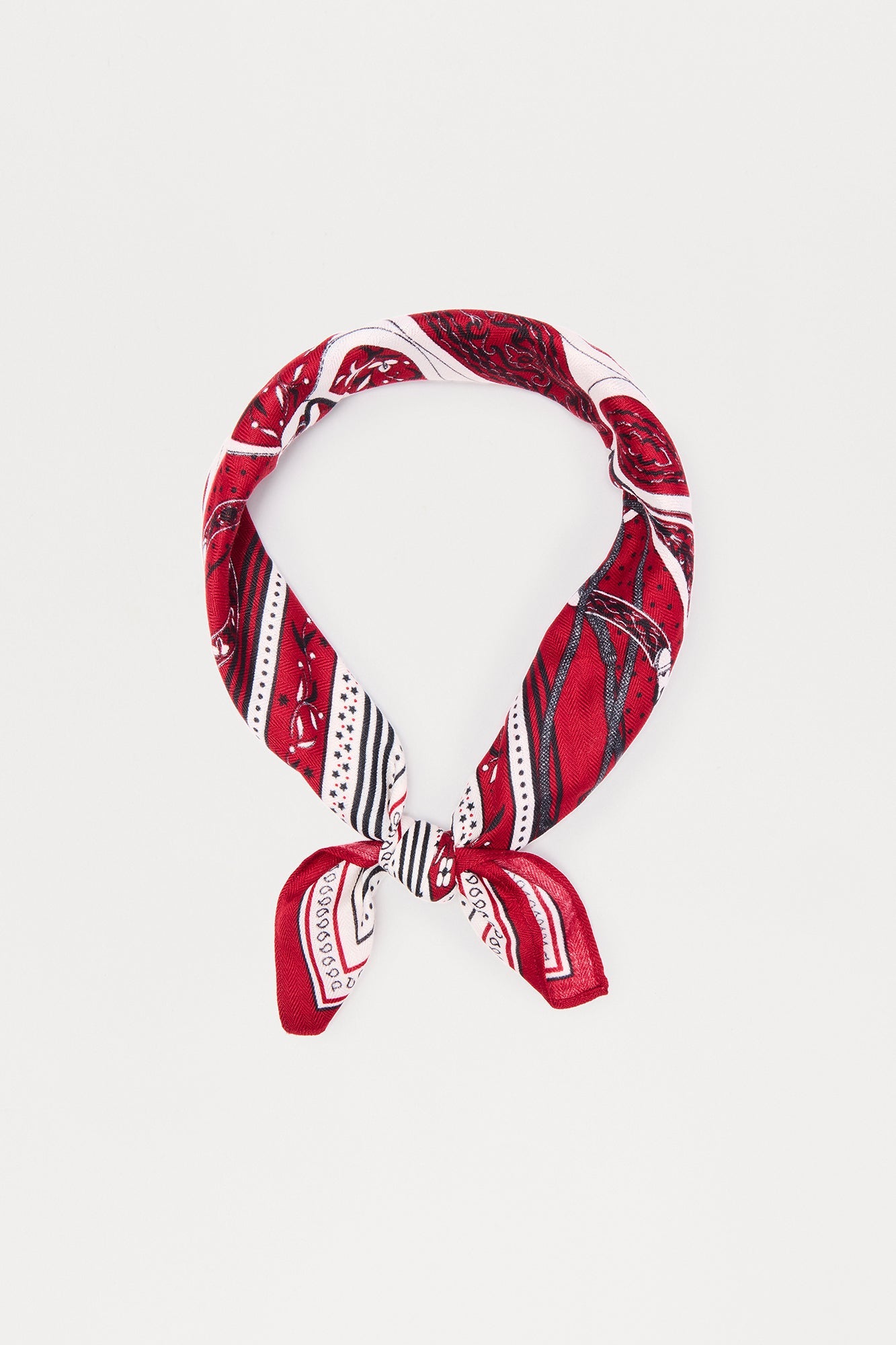 Somewhere On Vacation Head Scarf - Burgundy/combo