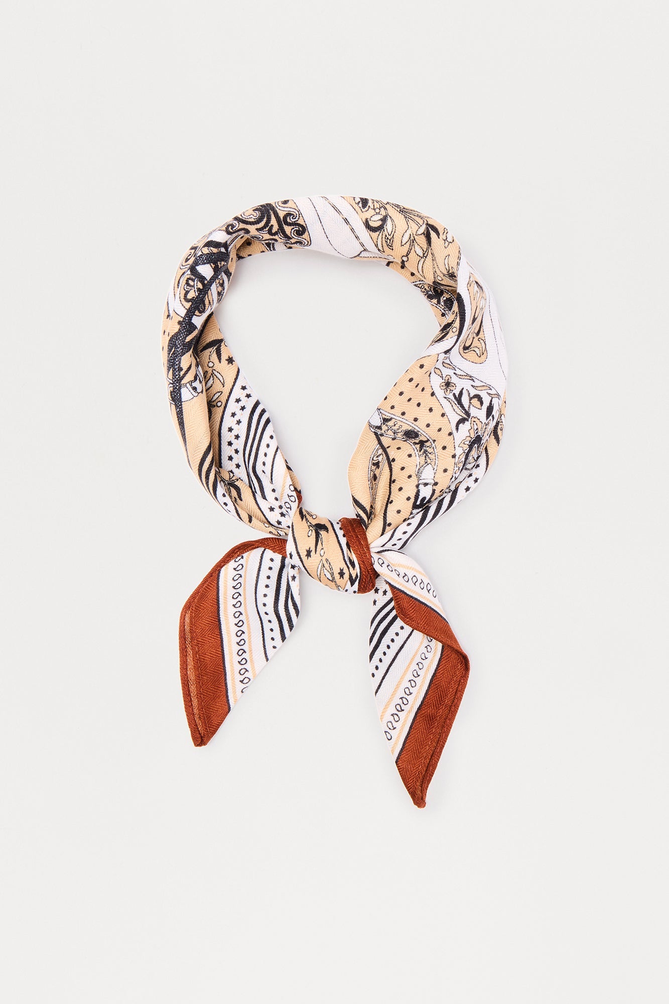 Somewhere On Vacation Head Scarf - Ivory/combo