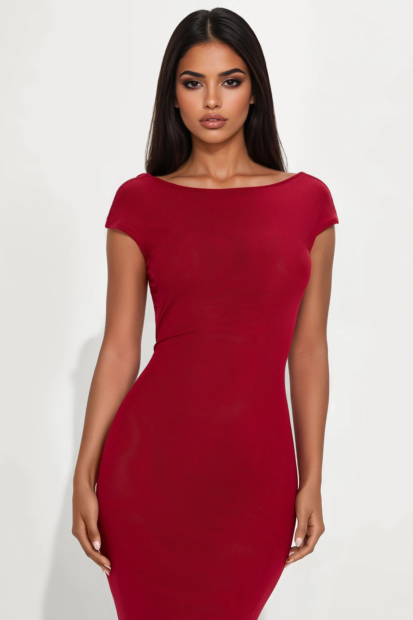 Halo Backless Maxi Dress - Burgundy