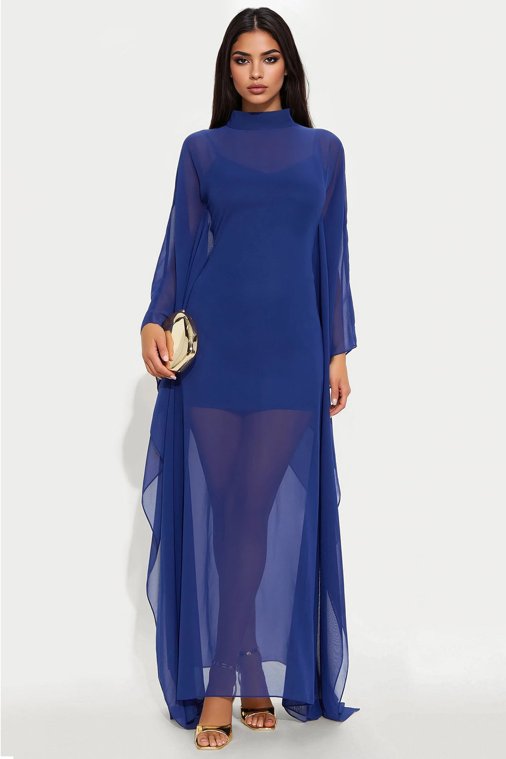 Flying High Chiffon Maxi Dress - Navy