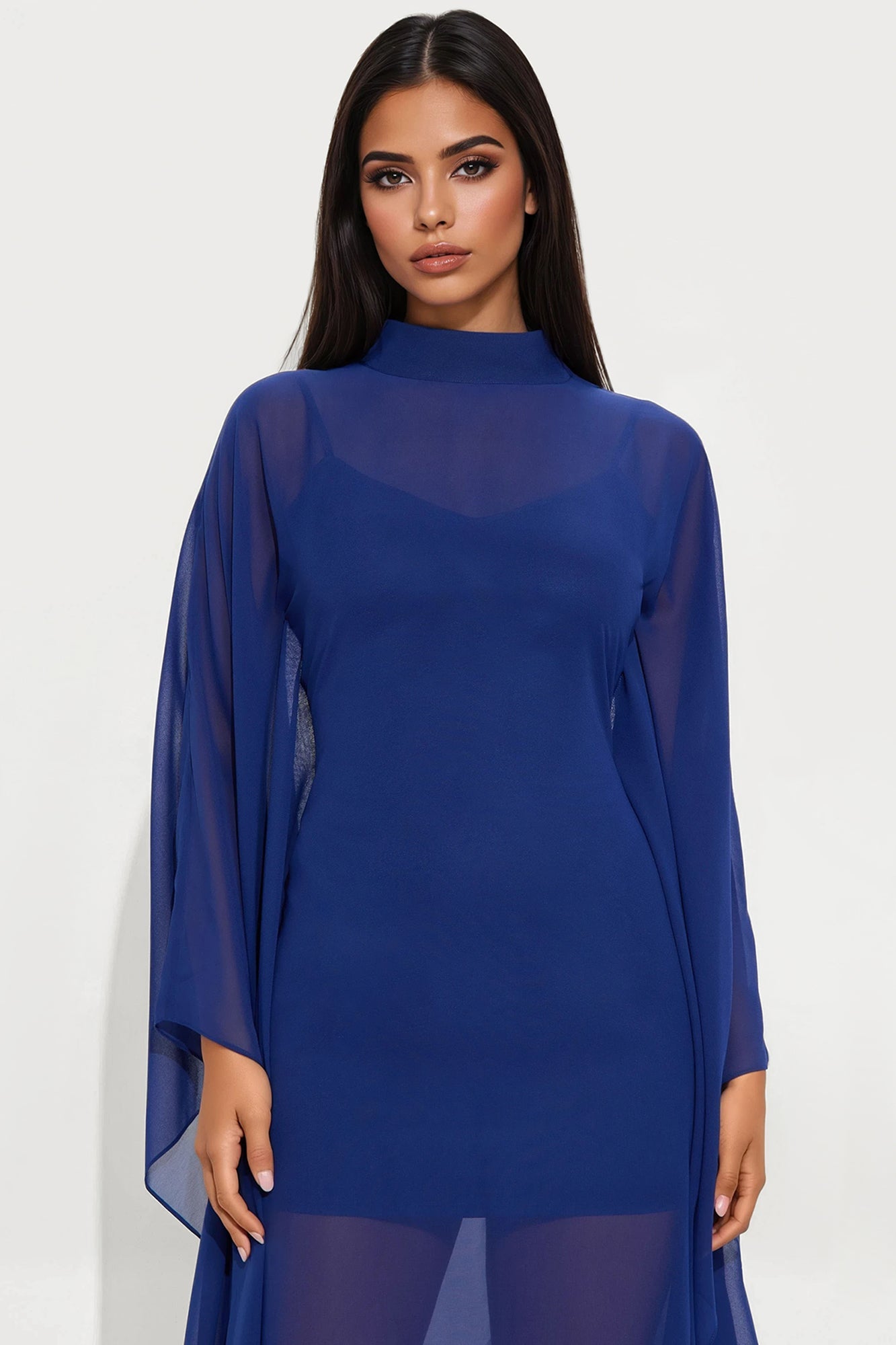 Flying High Chiffon Maxi Dress - Navy