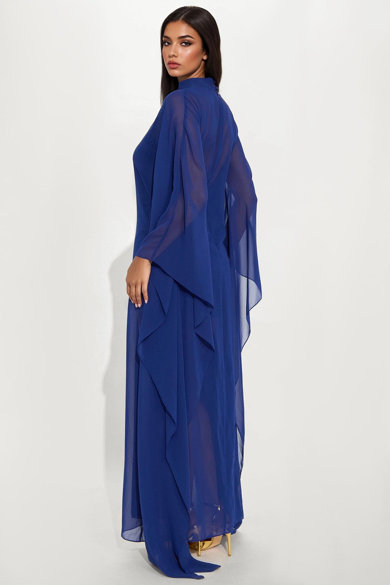 Flying High Chiffon Maxi Dress - Navy