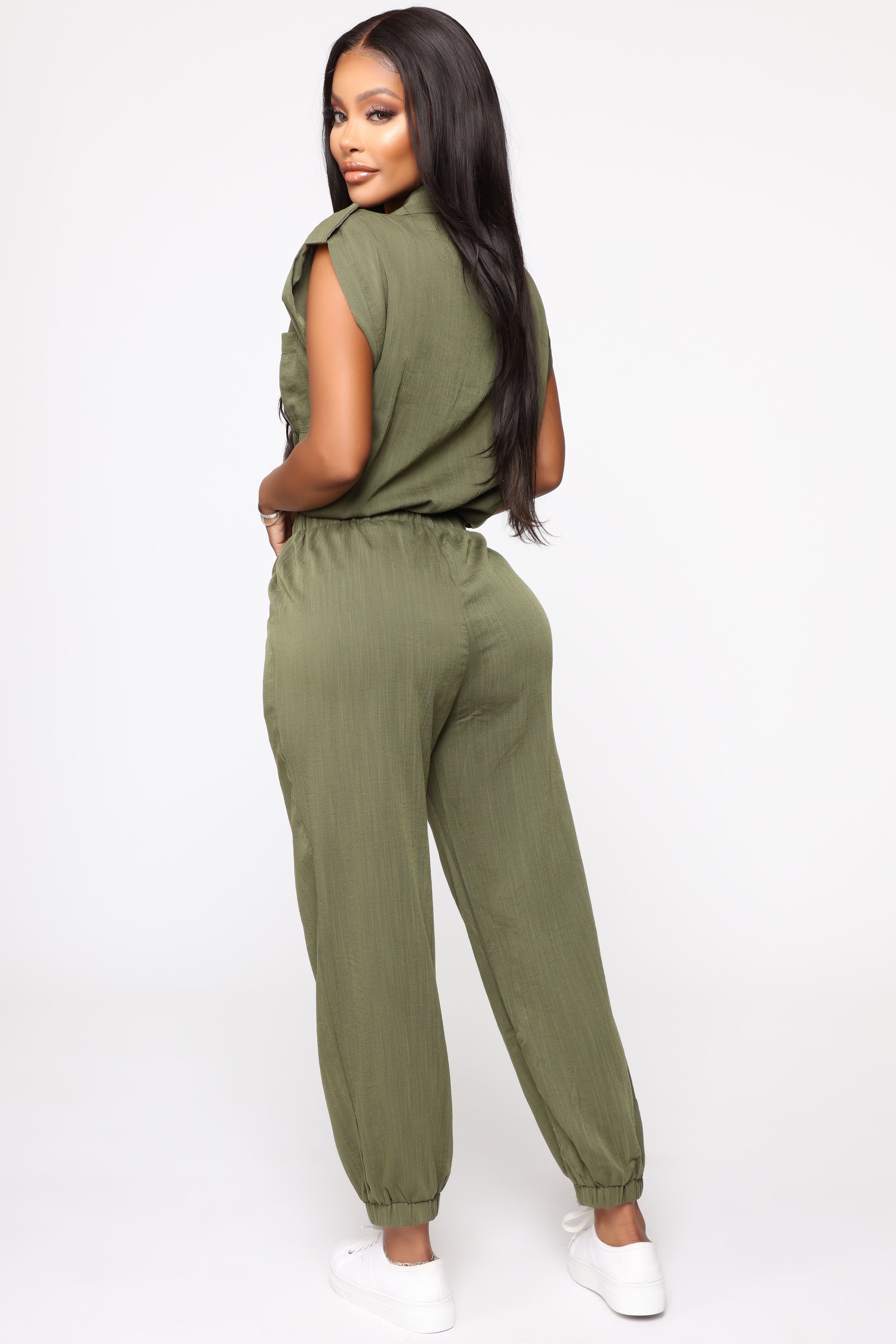 Mariel Utility Jumpsuit - Olive