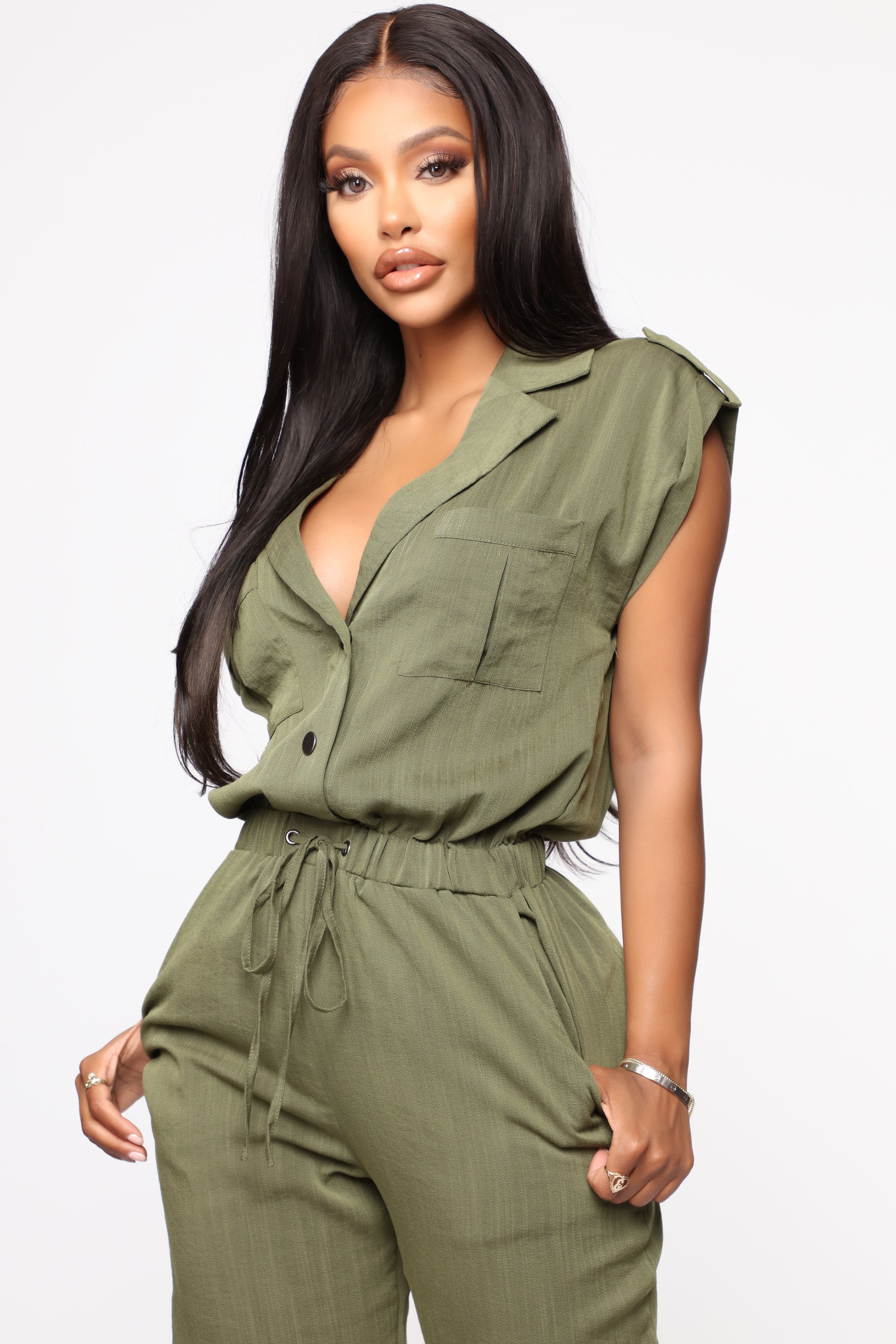 Mariel Utility Jumpsuit - Olive
