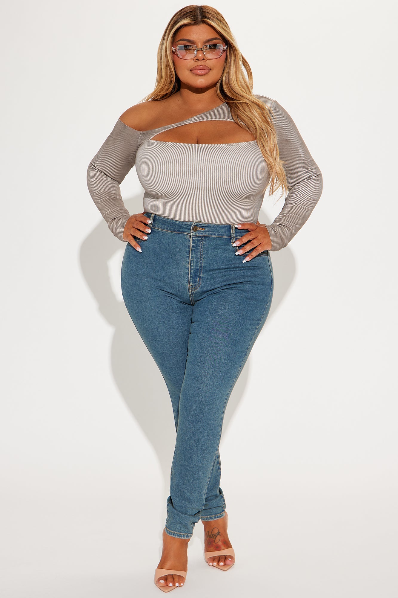 Don't Wait Up One Shoulder Top - Mocha