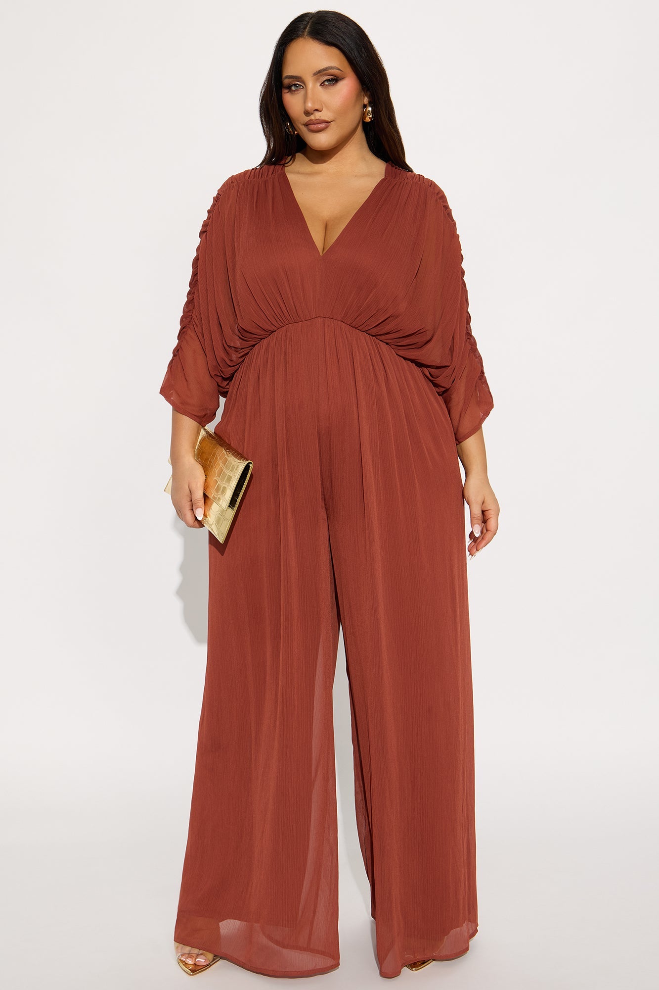 Napa Valley Chiffon Jumpsuit - Rust