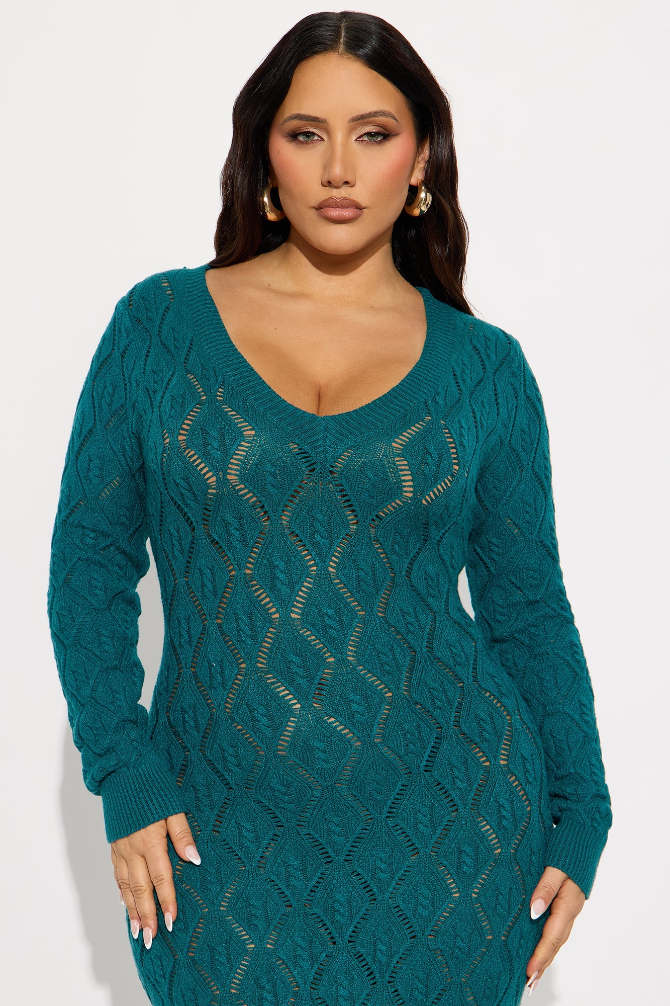 Oriana Sweater Maxi Dress - Teal
