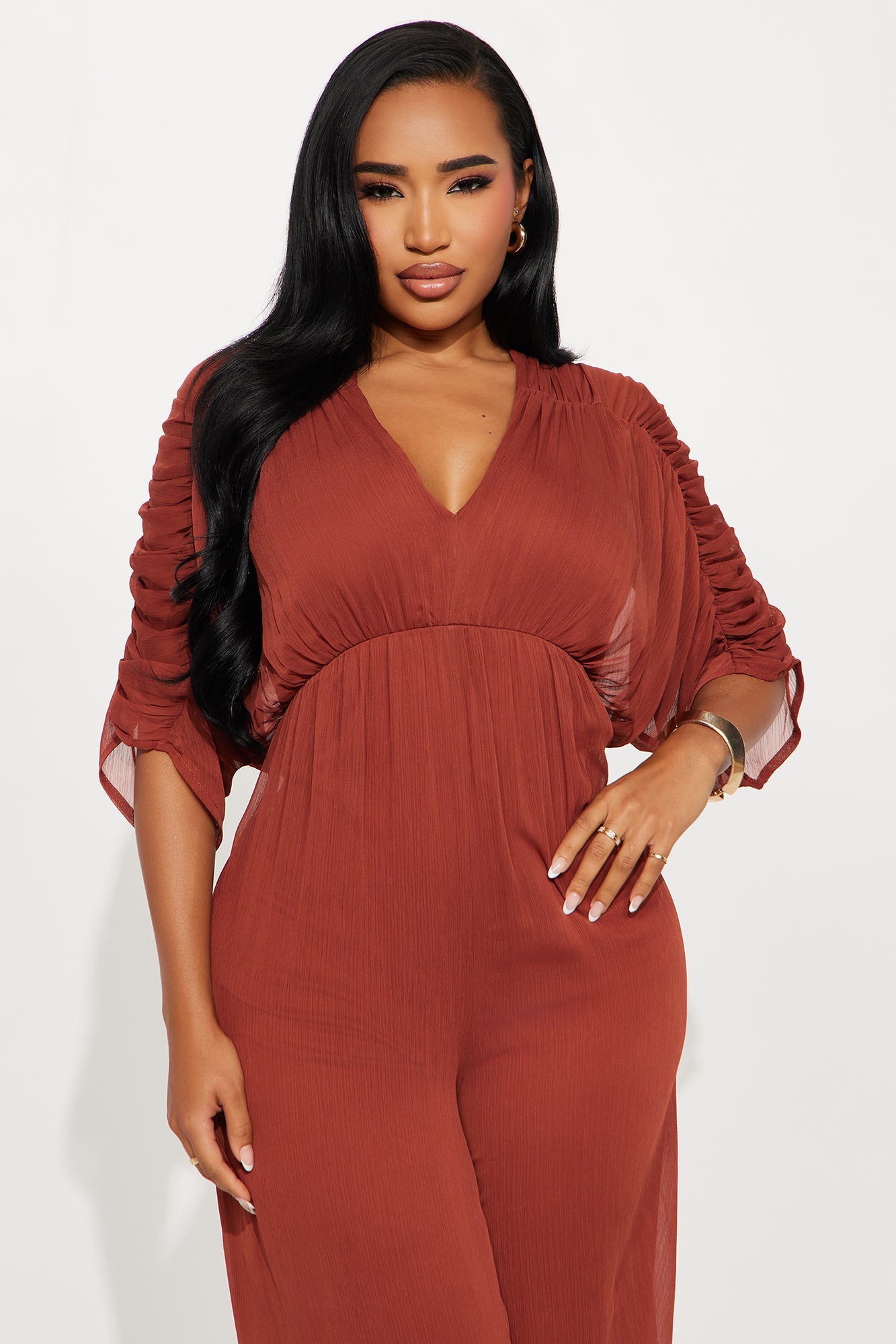 Napa Valley Chiffon Jumpsuit - Rust
