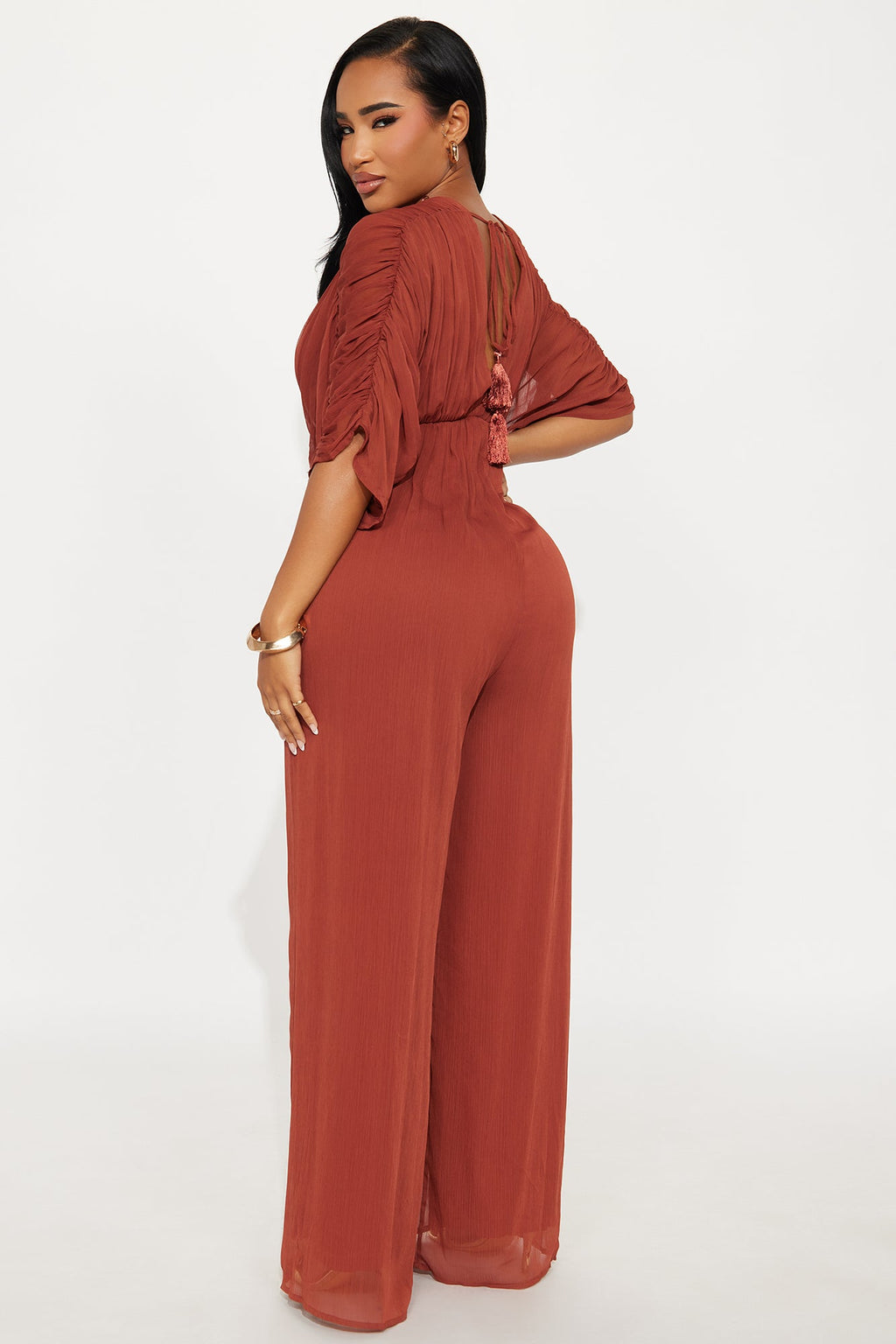 Napa Valley Chiffon Jumpsuit - Rust
