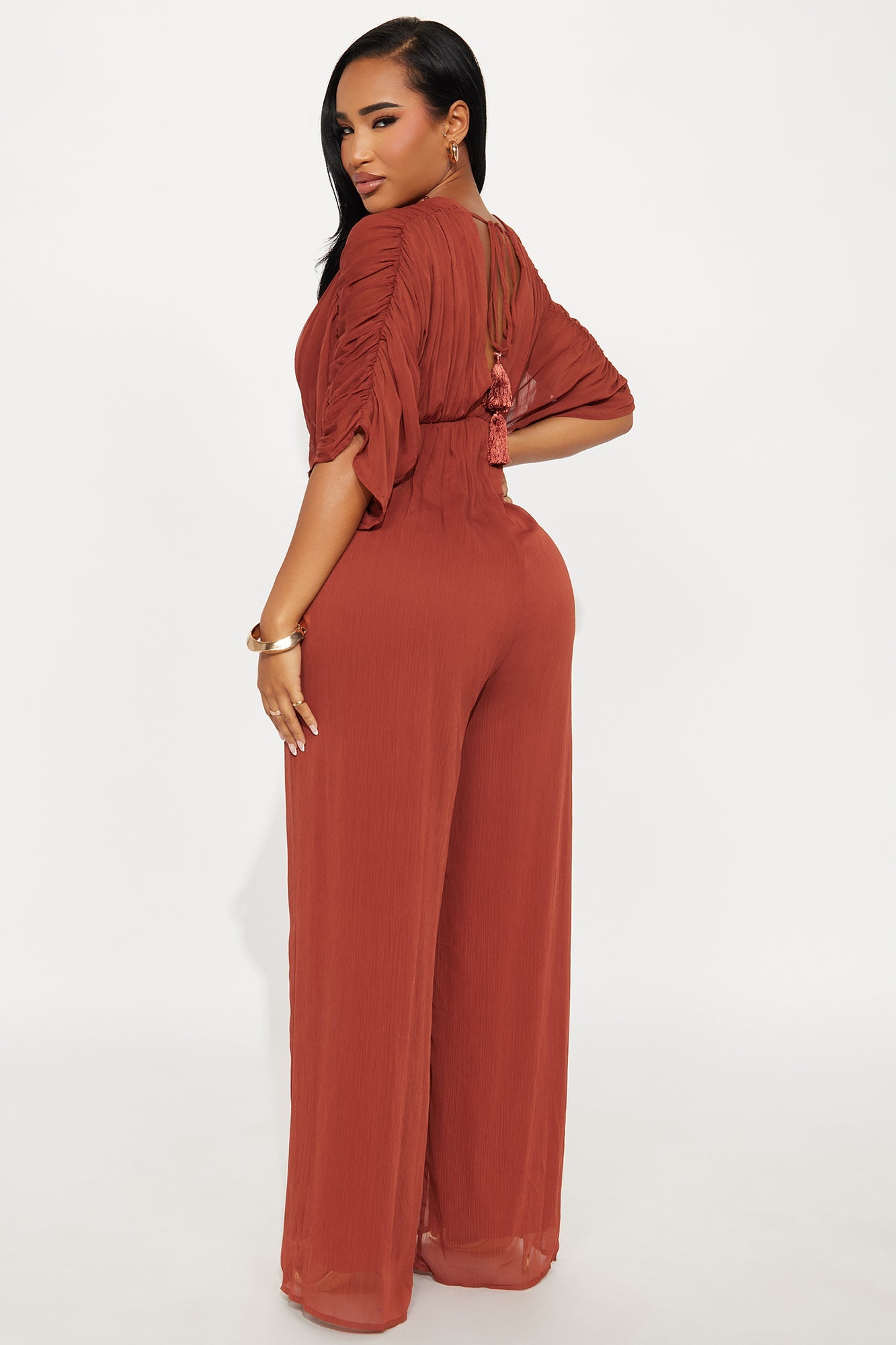 Napa Valley Chiffon Jumpsuit - Rust