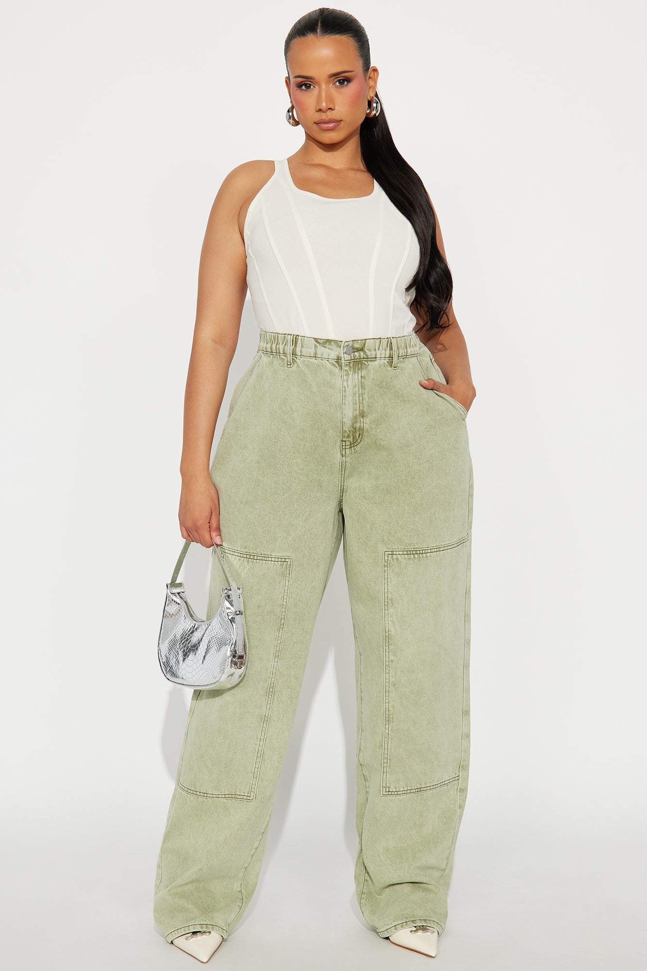Remi Wide Leg Jogger - Olive