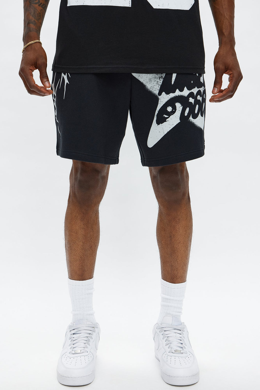 Angel Star 666 Sweatshort - Black