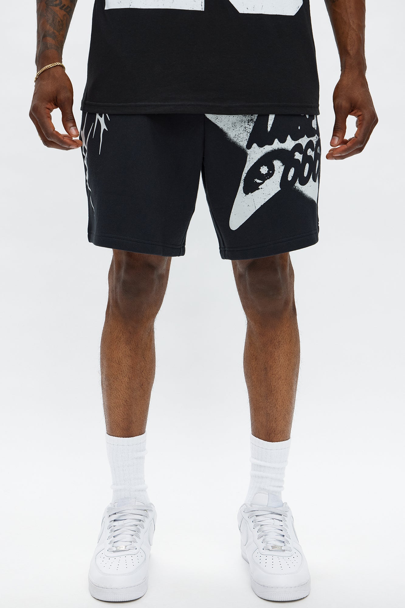 Angel Star 666 Sweatshort - Black