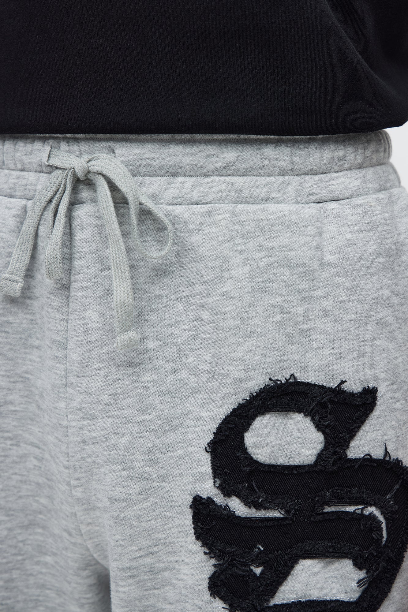 Tyson Relaxed Hit Up Applique Shorts - Heather Grey