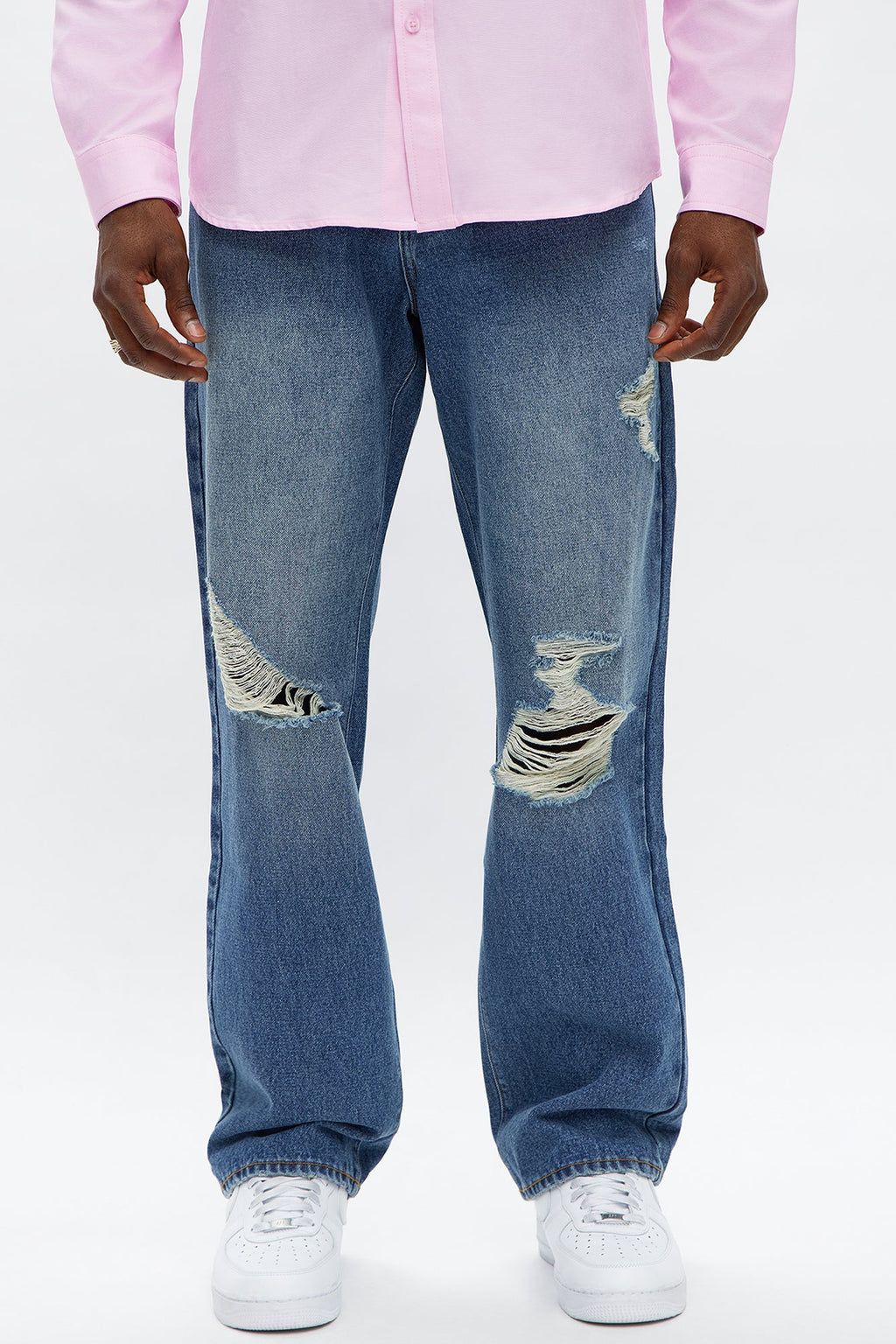 Straight Get To Know Me Ripped Jeans - Dark Wash