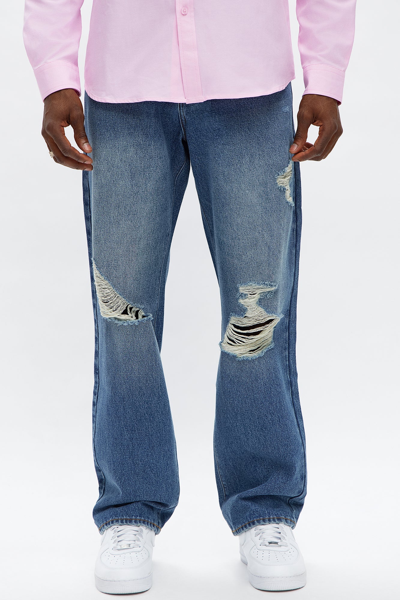 Straight Get To Know Me Ripped Jeans - Dark Wash