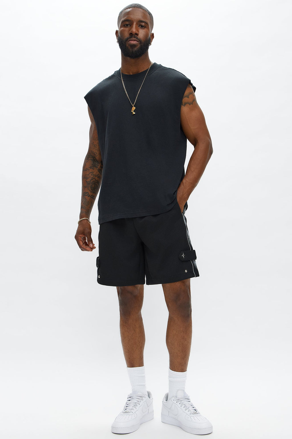 Relaxed Bright Stars Shorts - Black