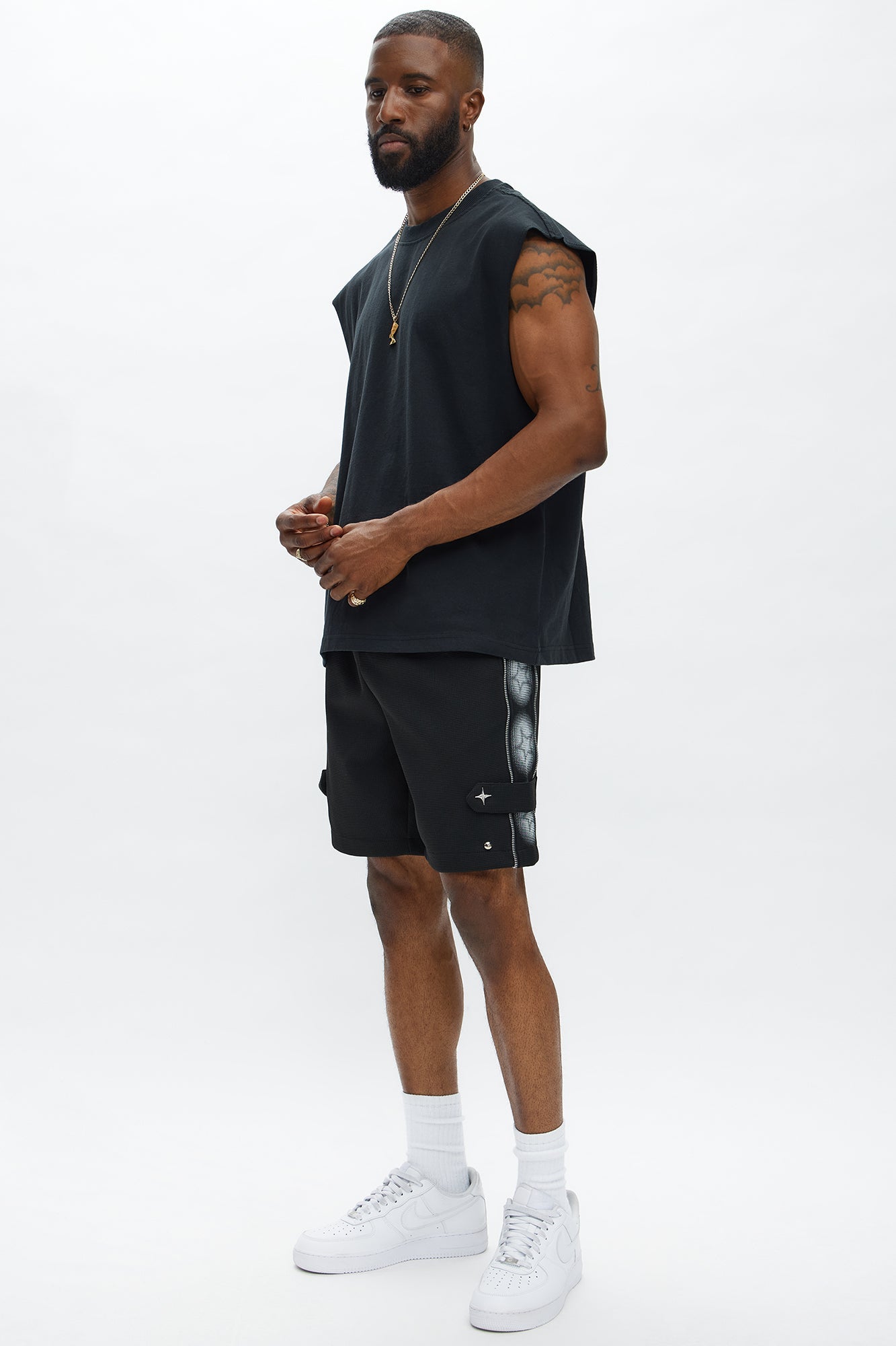 Relaxed Bright Stars Shorts - Black