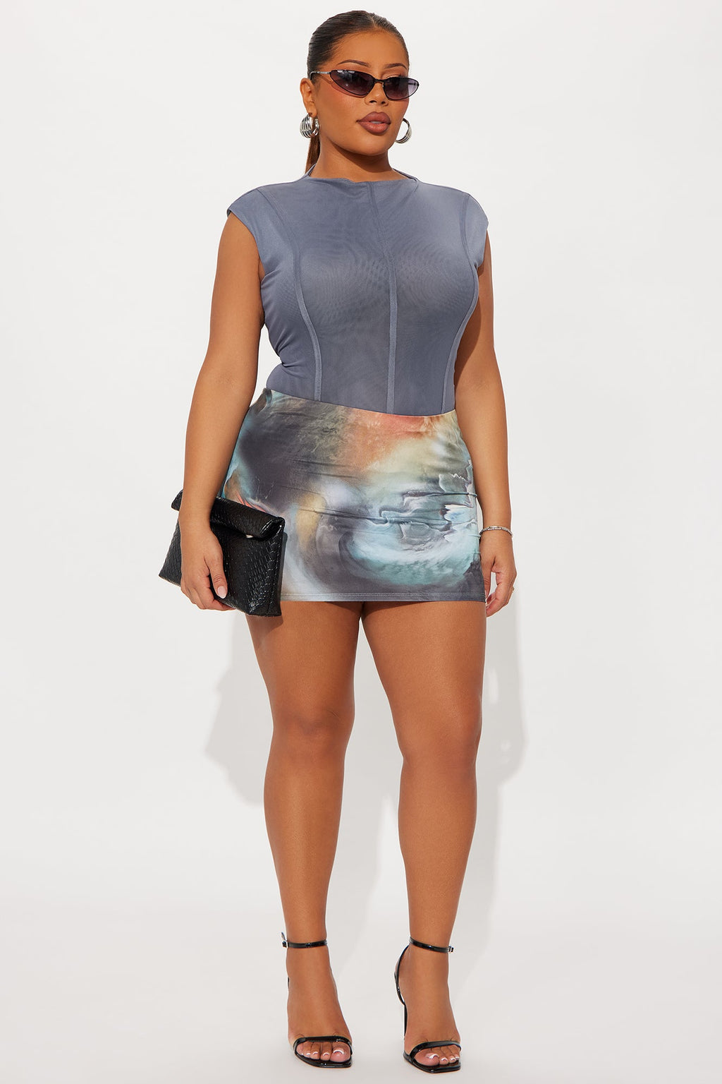 Cheren High Neck Mesh Bodysuit - Stone