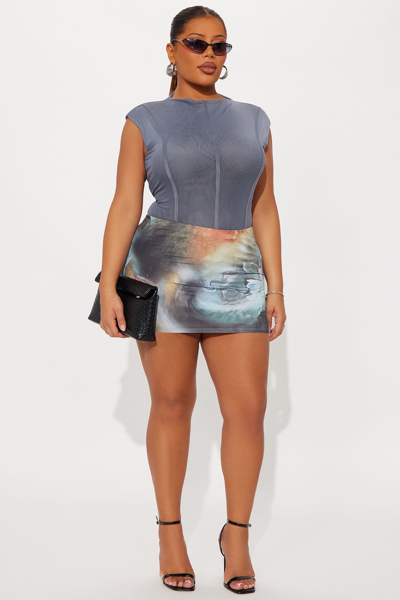 Cheren High Neck Mesh Bodysuit - Stone