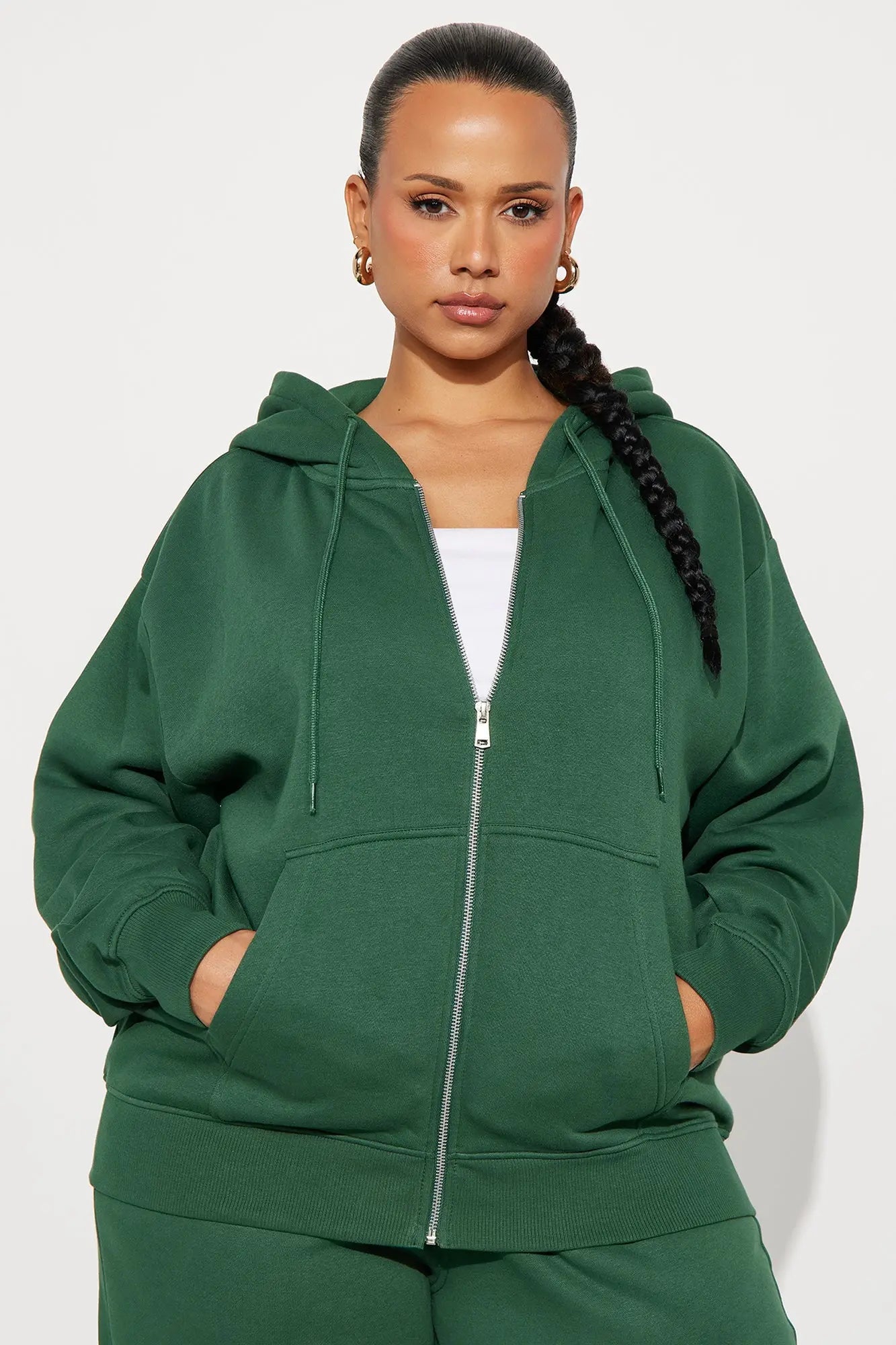 Stole My Ex Boyfriend's Oversized Zip Up Hoodie - Hunter 