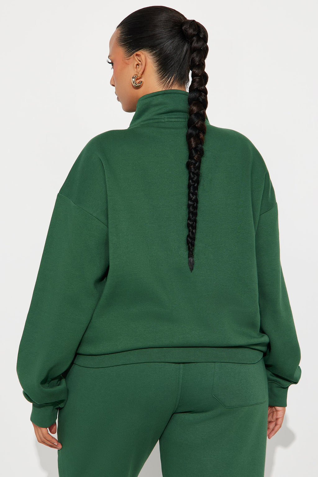Stole My Ex Boyfriend's Oversized Quarter Zip Sweatshirt - Hunter