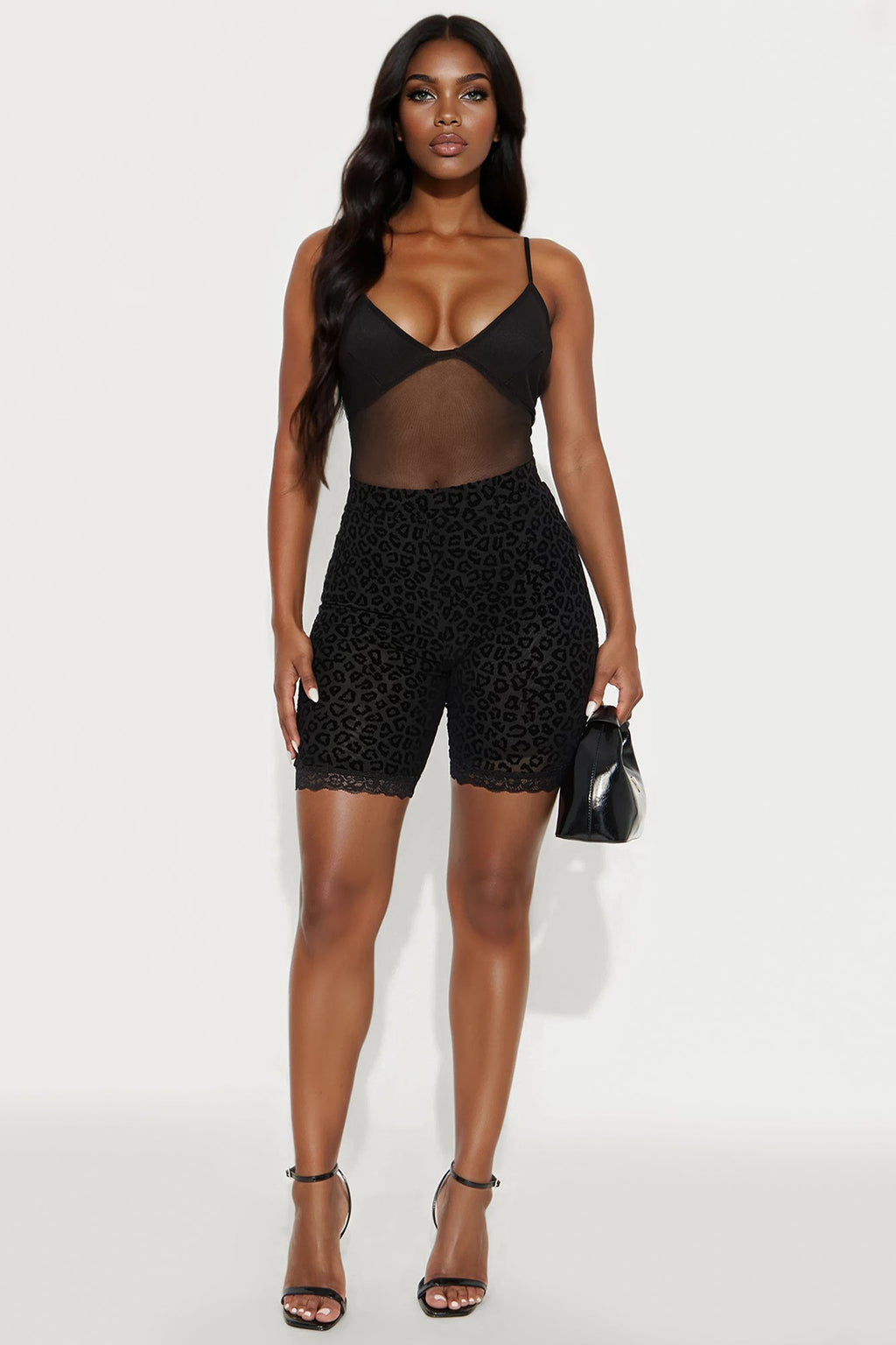 Feeling Feisty Flocked Leopard Biker Short - Leopard