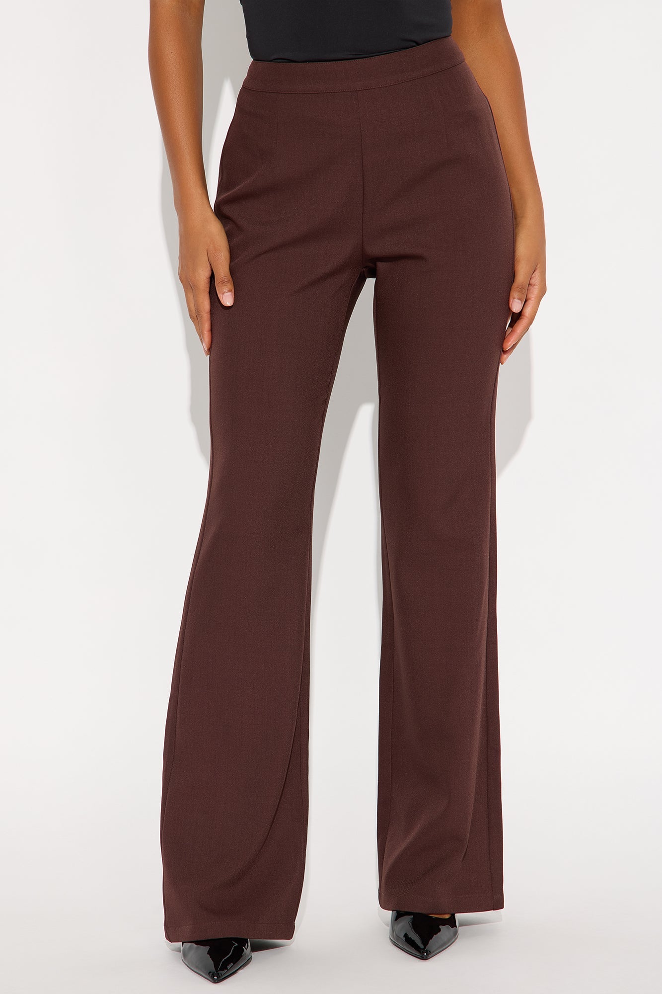 Abrina Twill Flare Pant - Chocolate