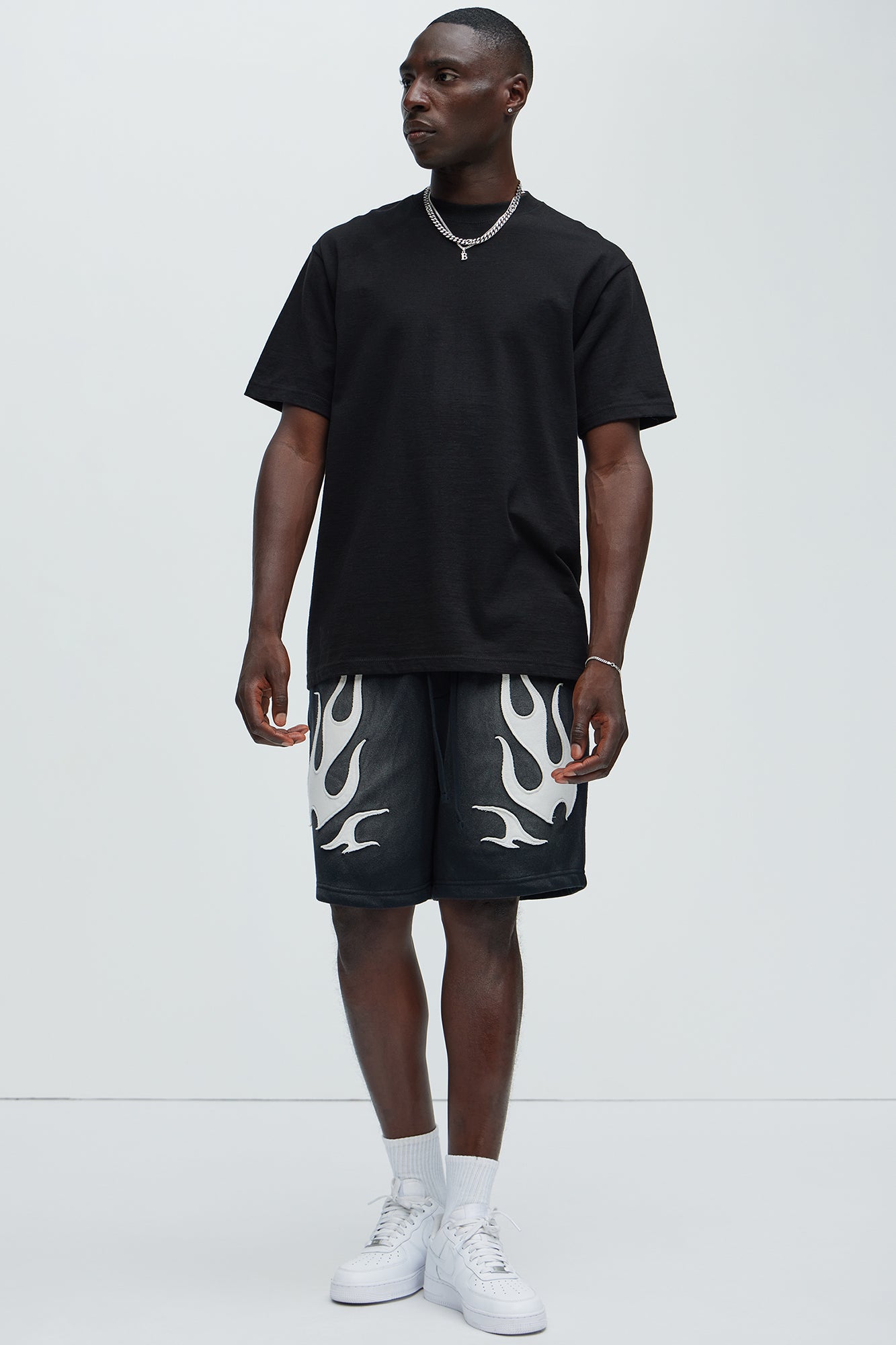 Flame Time Tyson Relaxed Shorts - Black