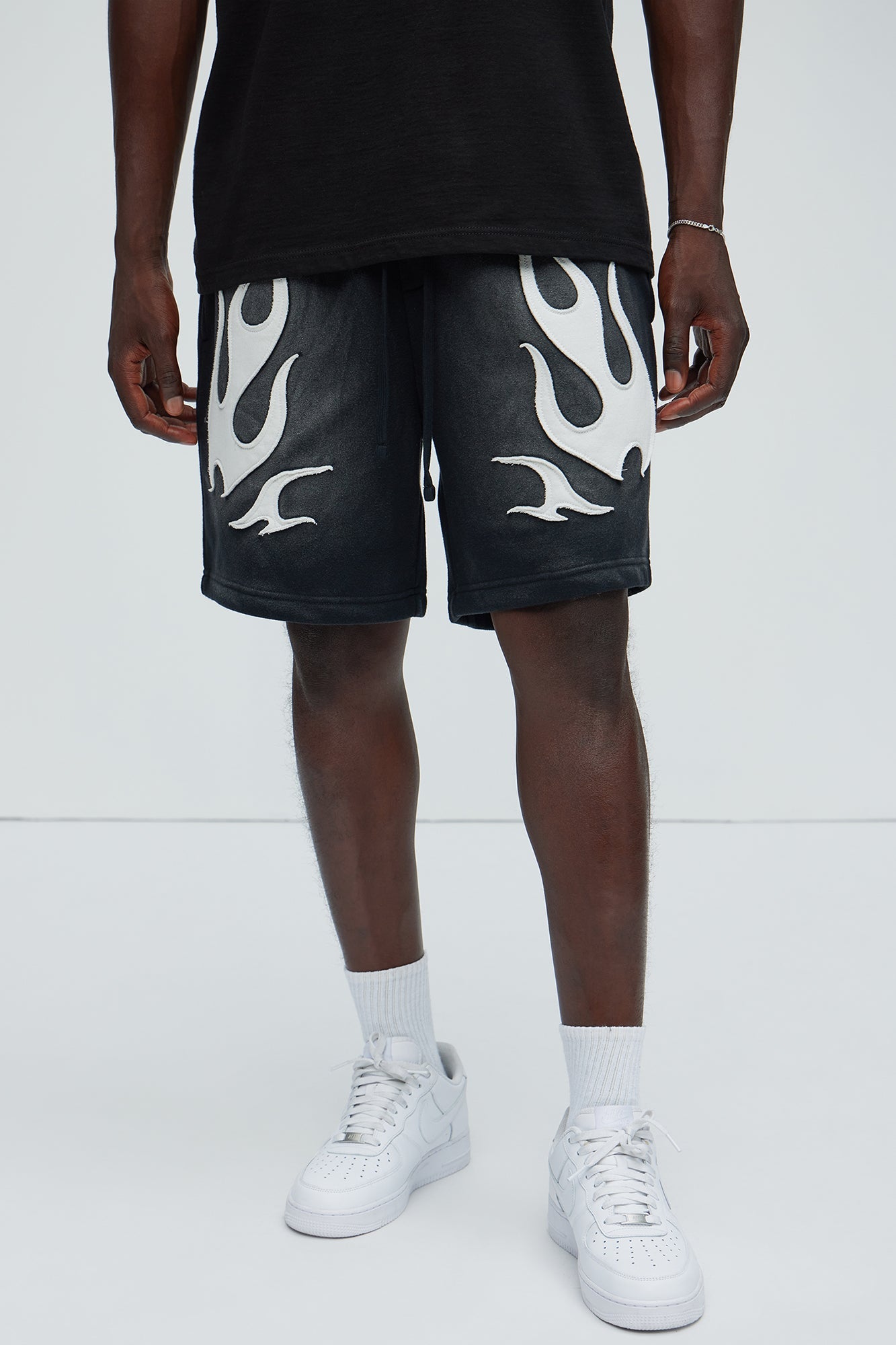 Flame Time Tyson Relaxed Shorts - Black