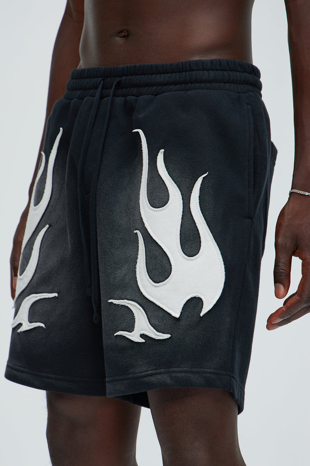 Flame Time Tyson Relaxed Shorts - Black