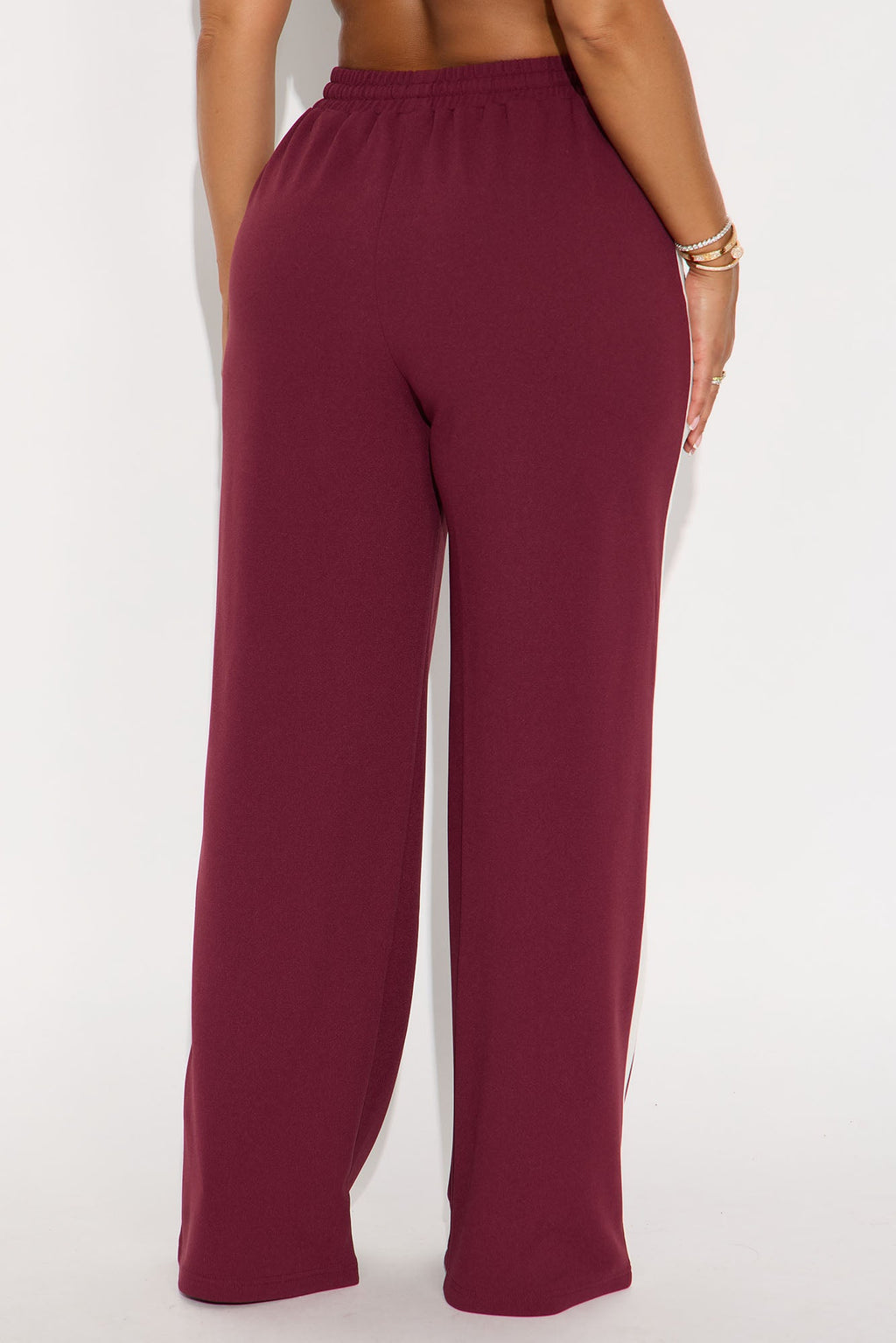 Point Of View Track Trouser Pant - Burgundy/combo